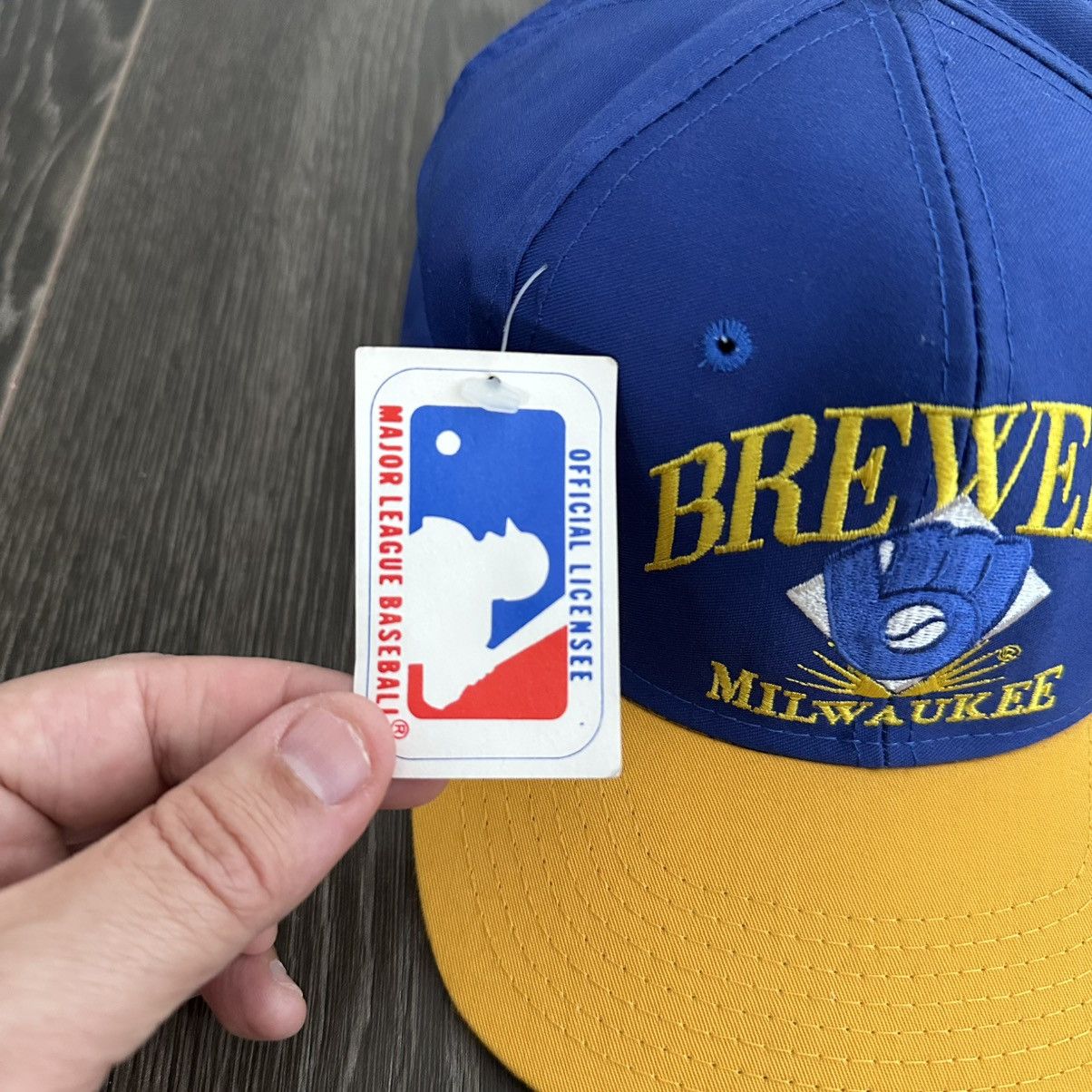 MLB Vintage 90s Eds West Milwaukee Brewers snapback Hat Size ONE SIZE - 7 Thumbnail
