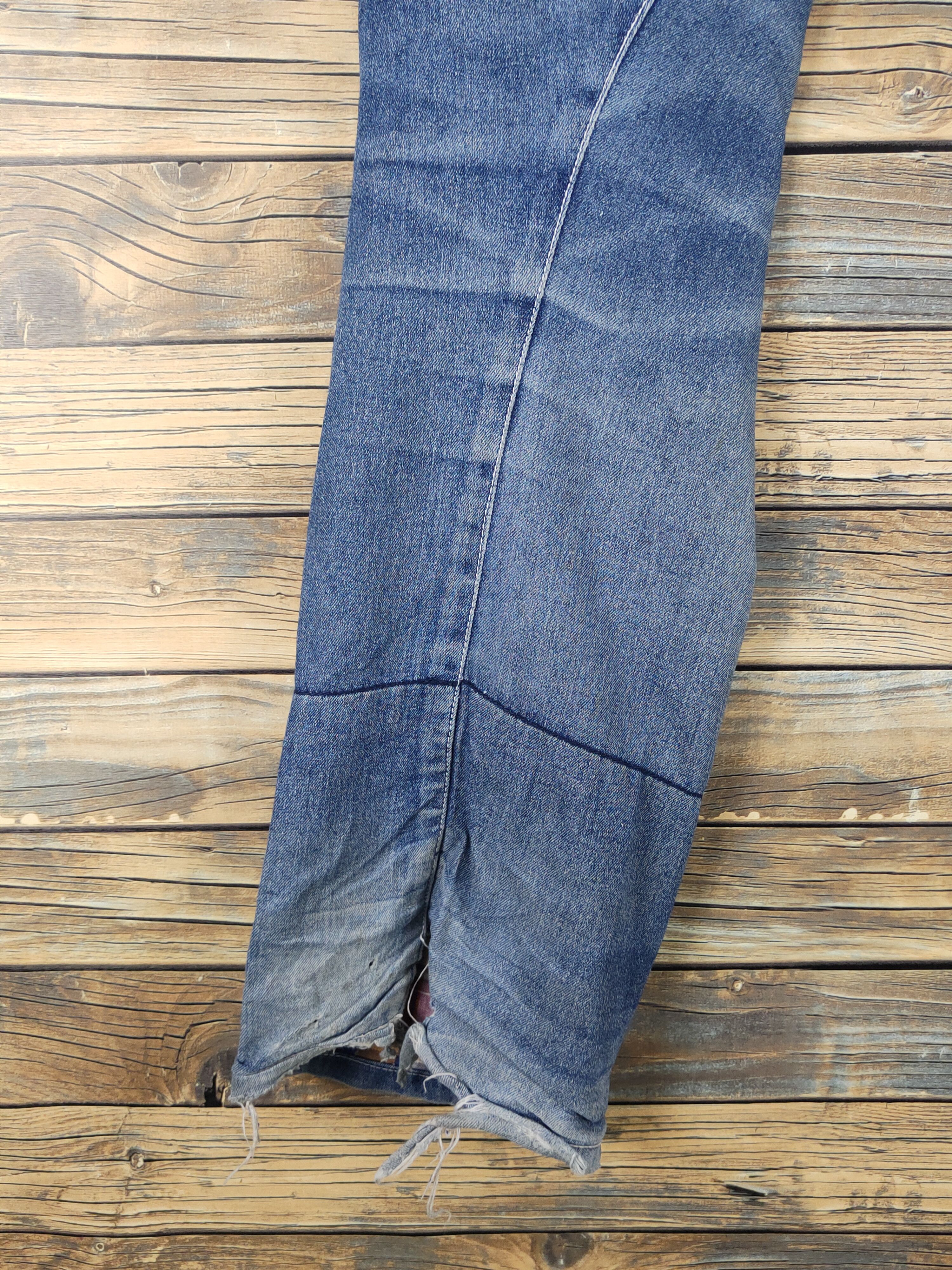 Japanese Brand UPST Upstart double waist Blue Ripped Soft Jeans #W1704 Size US 32 / EU 48 - 13 Thumbnail