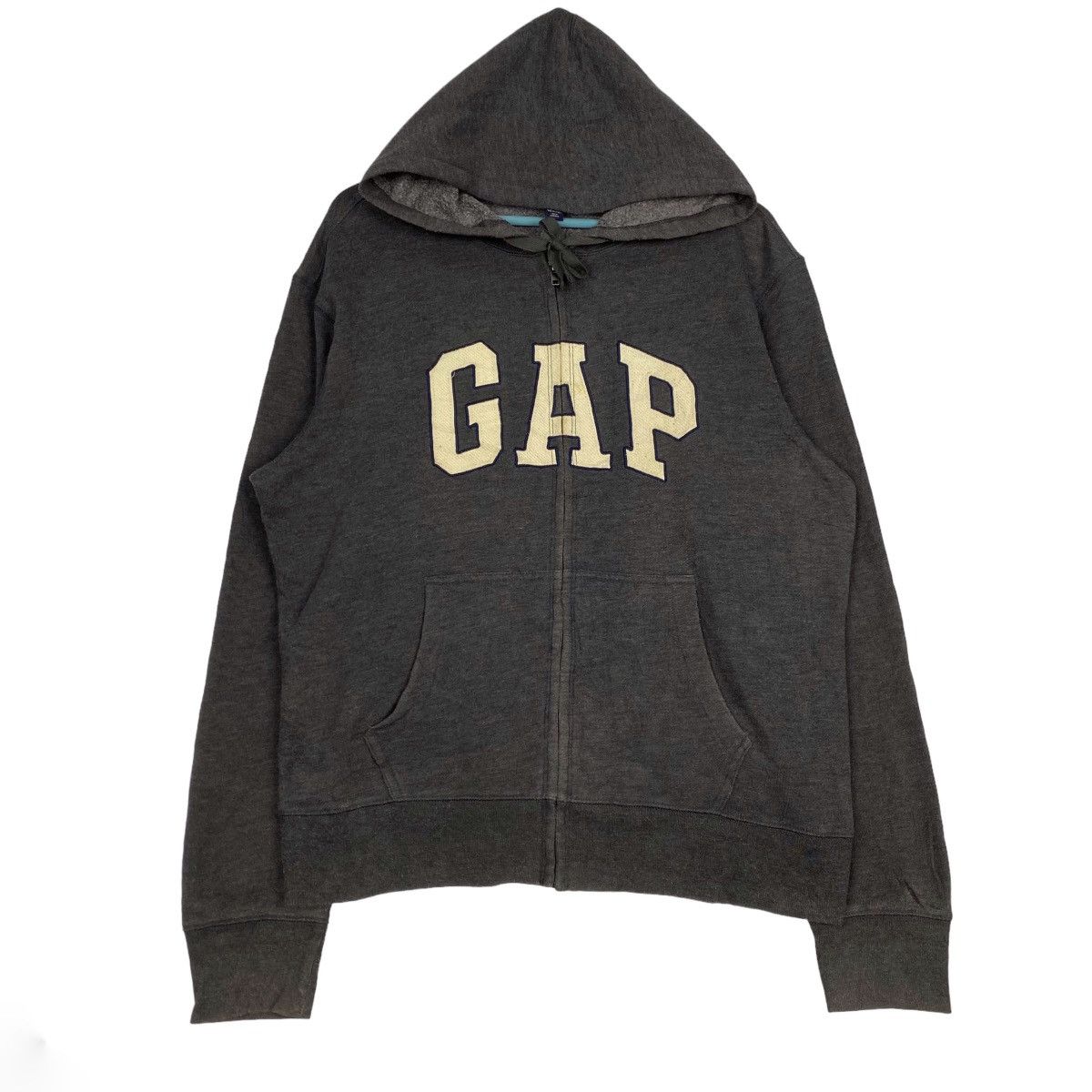 Gap × Vintage Vintage GAP Full Zip Hoodie Dark Gray Size L Size US L / EU 52-54 / 3 - 1 Thumbnail