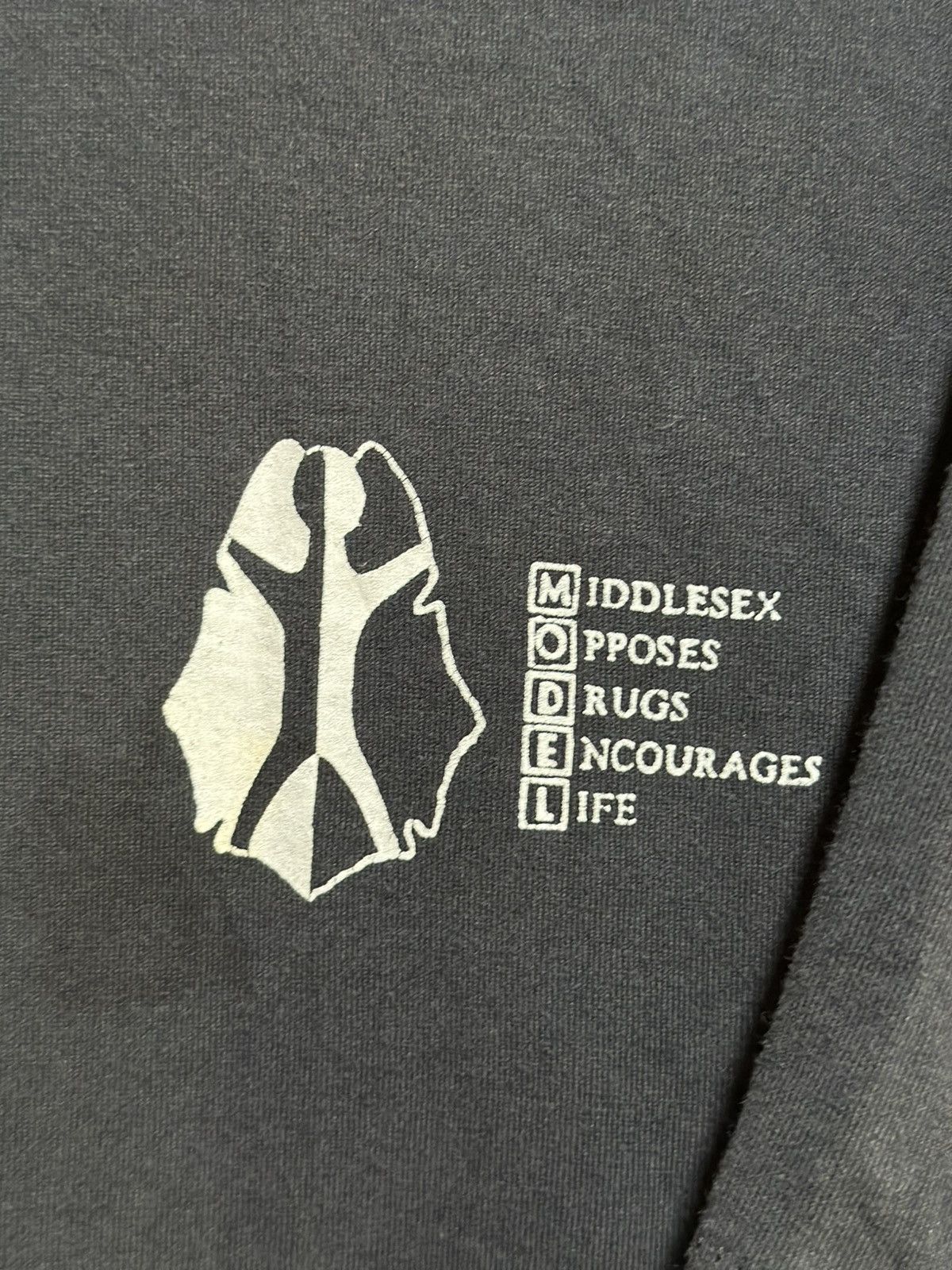 Fruit Of The Loom × Vintage Vintage Middlesex Opposes Drugs Encourages Life Faded Tee Size US XXL / EU 58 / 5 - 2 Thumbnail