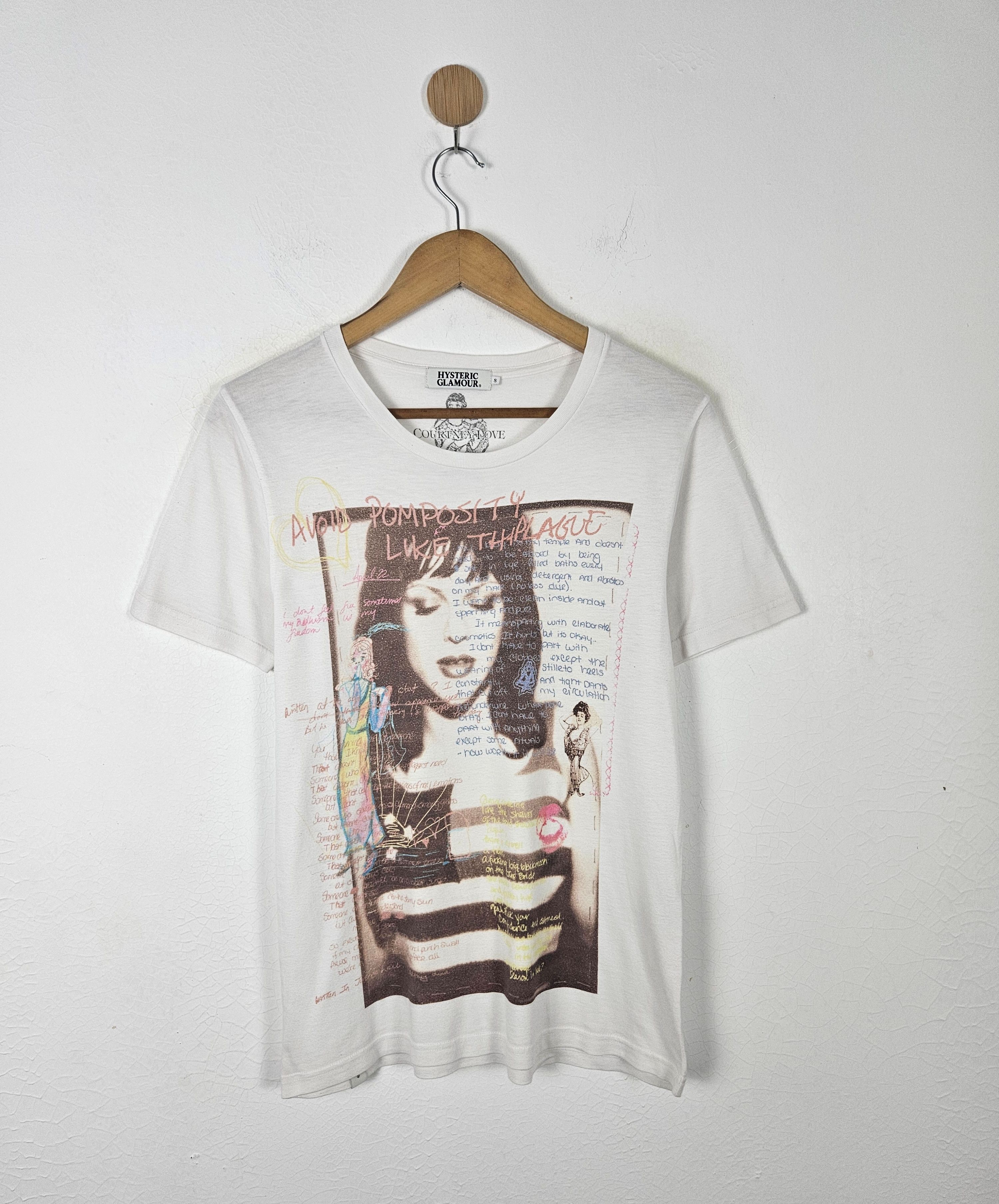 image of Hysteric Glamour Courtney Love Hole Shirt in White, Men's (Size Small)