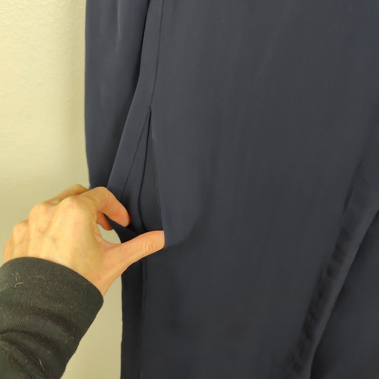 Other Ayr The Silk Trench Dress Womens Small Navy Blue Minimalist Size S / US 4 / IT 40 - 3 Thumbnail