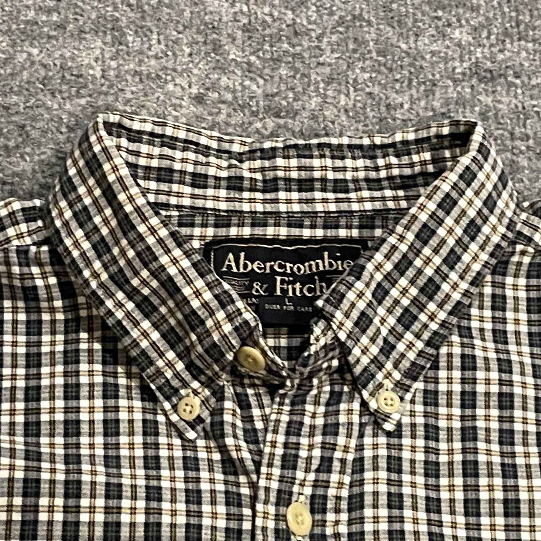 Abercrombie & Fitch VINTAGE Abercrombie & Fitch Button-Down Shirt Mens L Plaid Shirt Blue Black Gold Pattern Casual Shirt Size US L / EU 52-54 / 3 - 6 Thumbnail