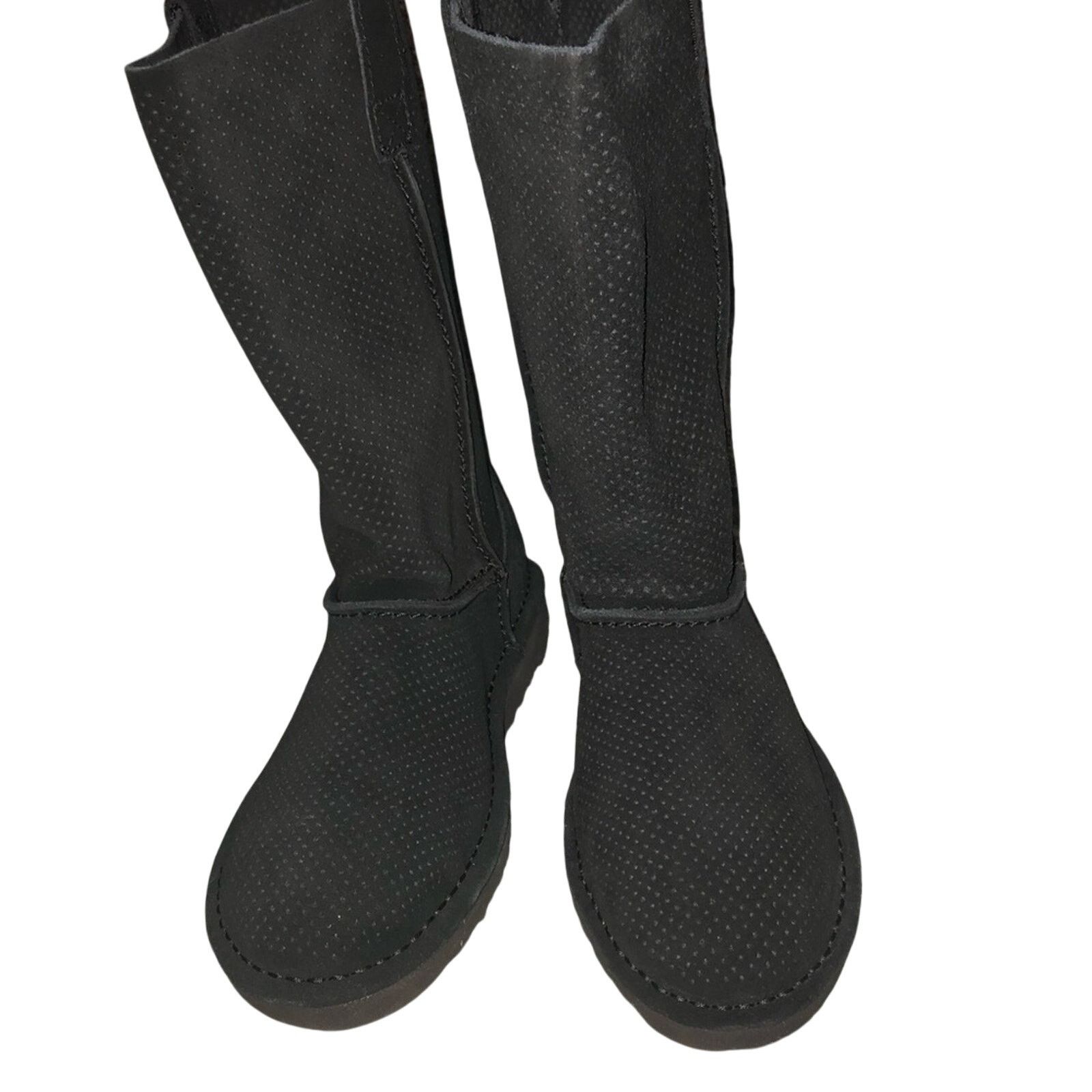 Ugg NEW UGG TALL BLACK LEATHER PERFORATED LEATHER BOOT SZ 5 Size US 5 / IT 35 - 6 Thumbnail
