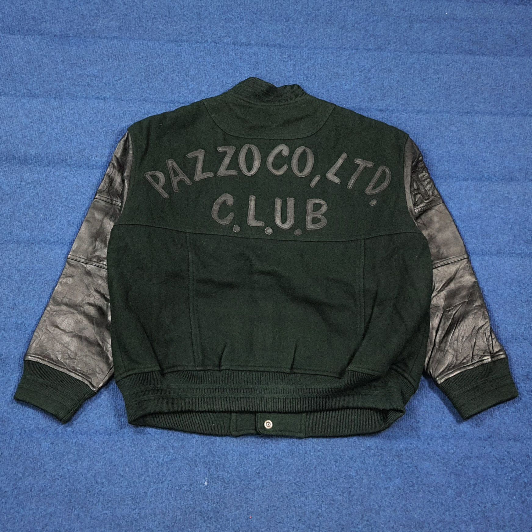 Japanese Brand Vintage 80s Pazzo Club Varsity Wool Leather Bomber C287N16 Size US L / EU 52-54 / 3 - 1 Thumbnail