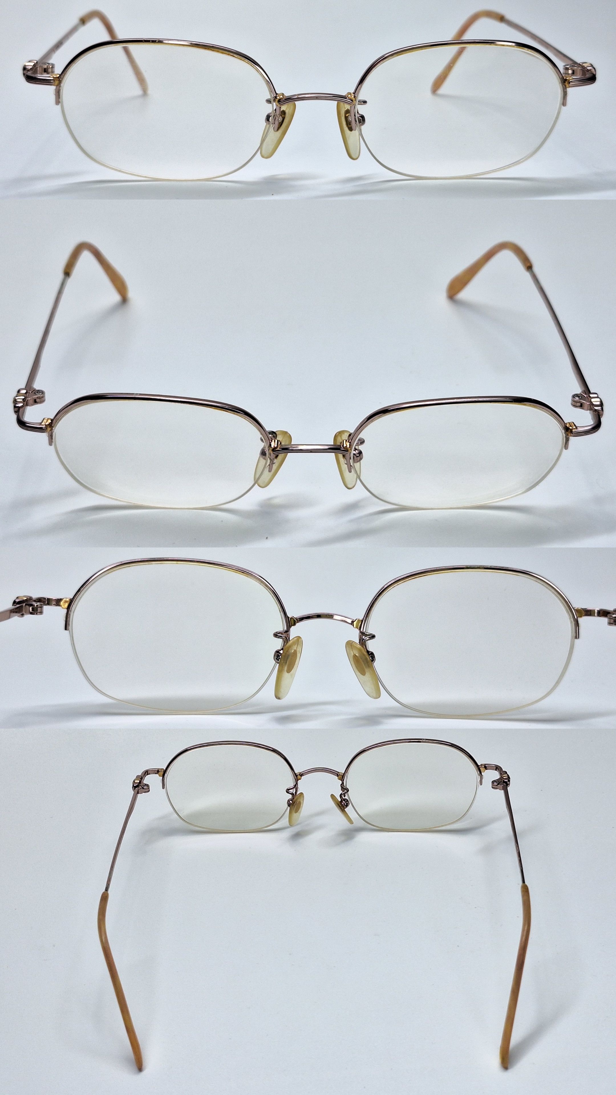 KIJIMA TAKAYUKI KIMIJIMA 111 T-Ti-P Pink Gold Half-Rim Vintage Eyeglass Size ONE SIZE - 4 Thumbnail