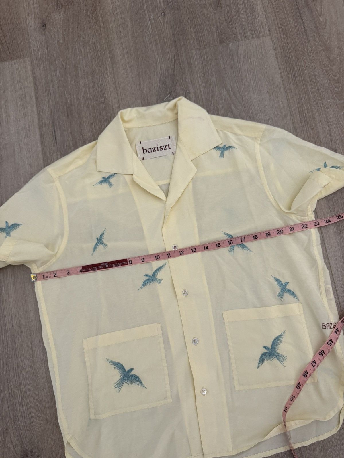 Other Baziszt Avian Bird Embroidered Camp Collar Silk Blend Shirt Size US M / EU 48-50 / 2 - 8 Thumbnail