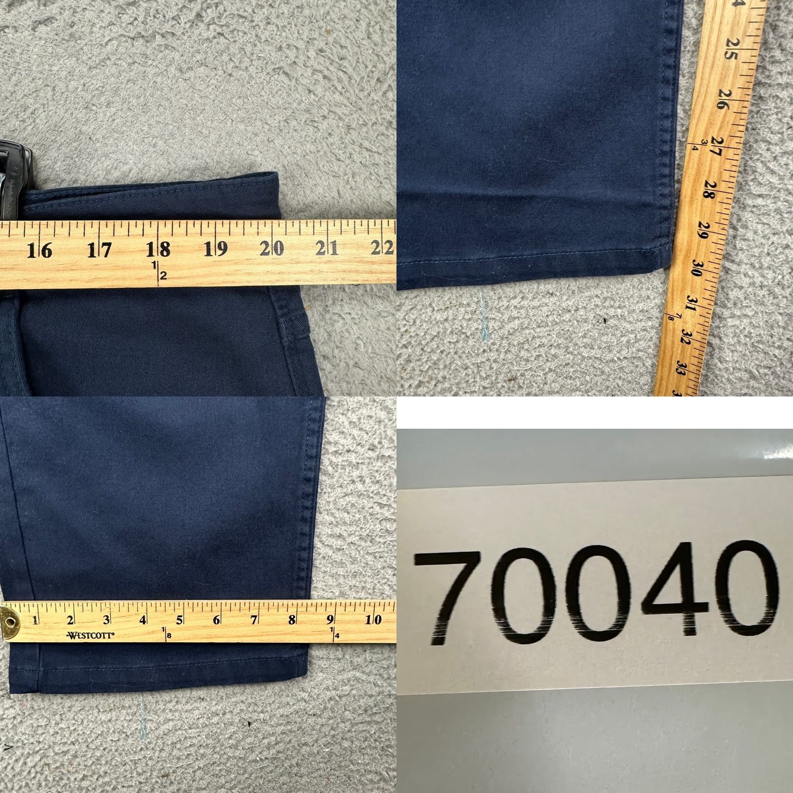 Arrow VINTAGE Arrow Men Khaki Pants 35X30 Navy Blue Straight Leg Flat Front Pocket Stretch NEW Size US 35 - 8 Thumbnail