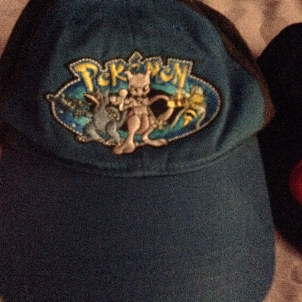 90s Vintage Pokemon Hat Cap Mewtwo anime cartoon kidcore no
