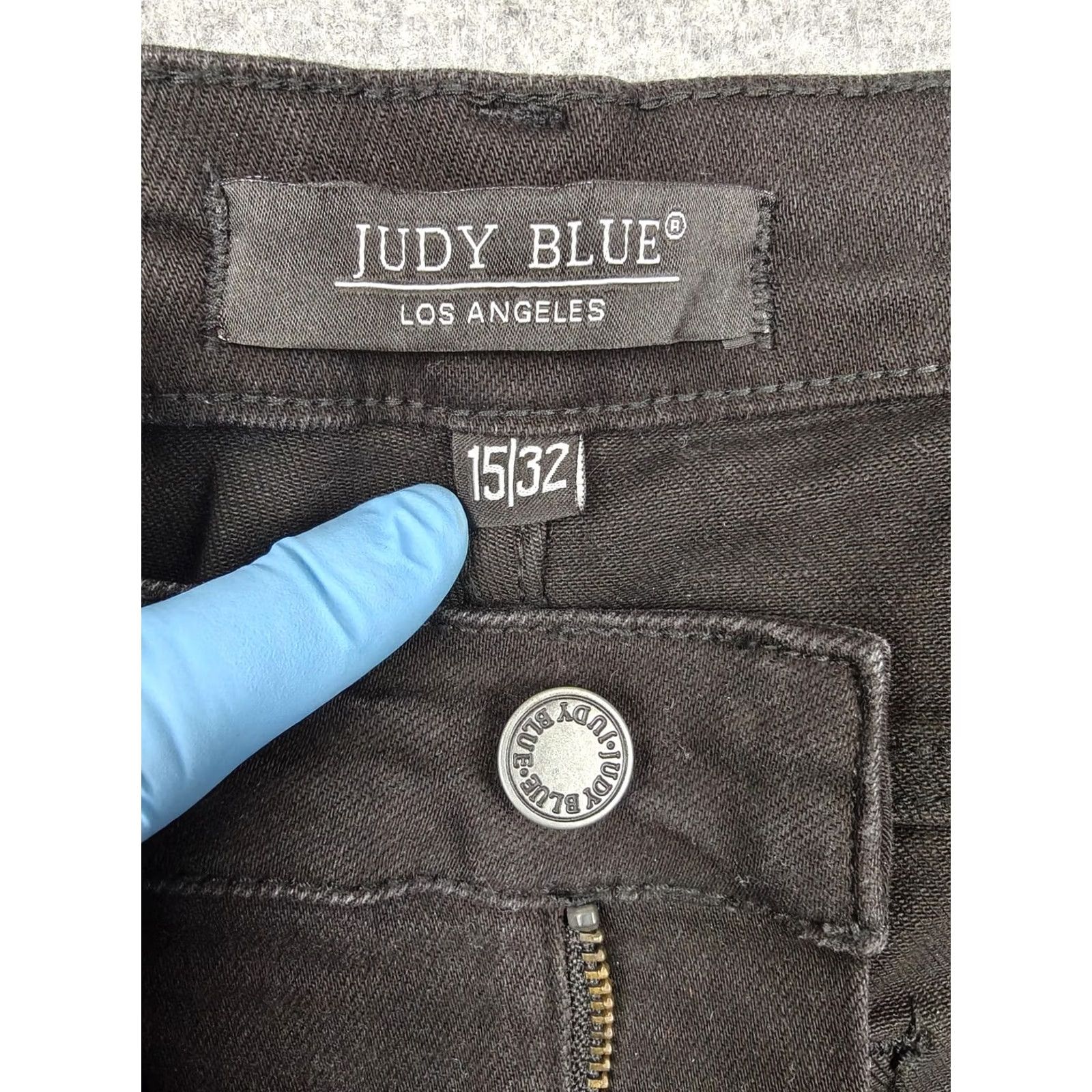 Denime Judy Blue Jeans Womens 15/32 Black Charcoal Wash Skinny Slim Stretch Denim Jeans Size 36" / US 14 / IT 50 - 4 Thumbnail