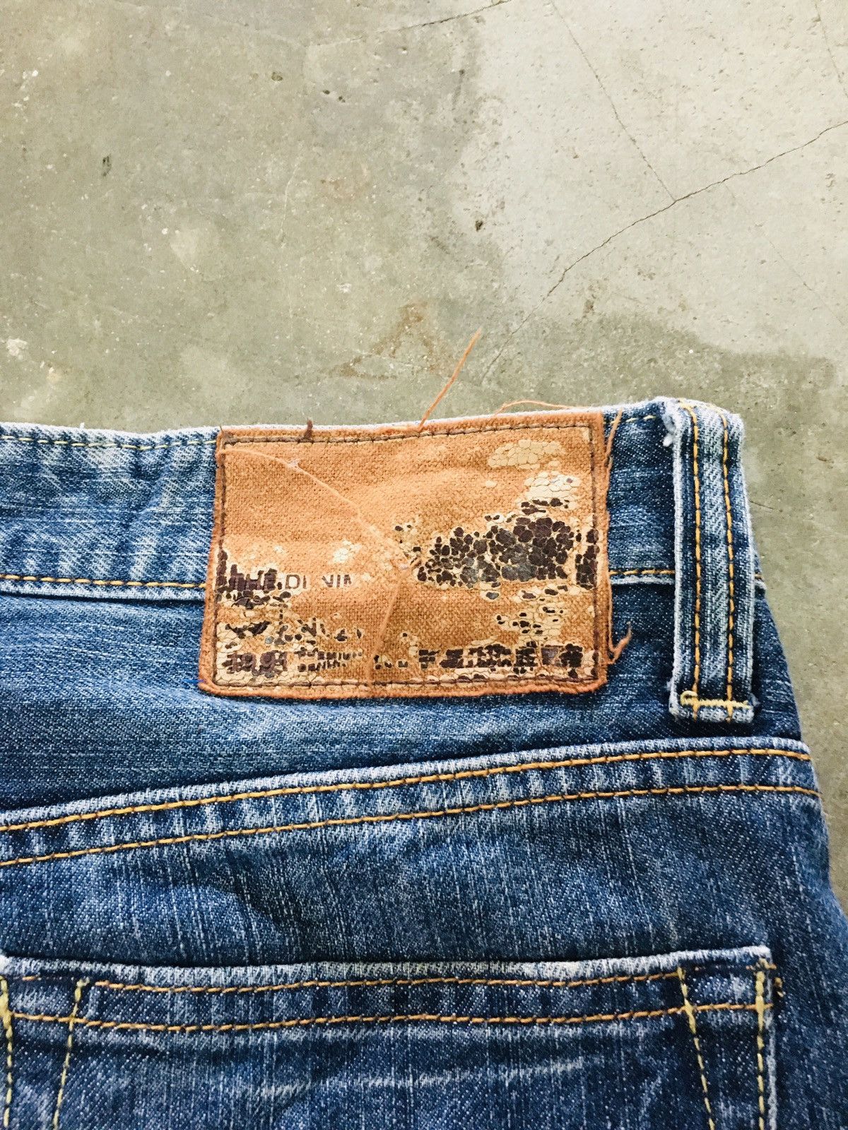 Japanese Brand Navy Distressed Jeans (15) Size US 31 - 5 Thumbnail