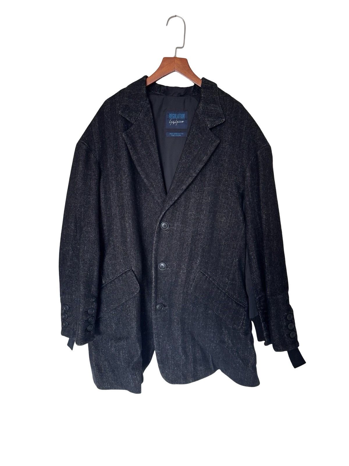 Yohji Yamamoto Yohji Yamamoto Patchwork dark grey suit Size 36S - 1 Thumbnail