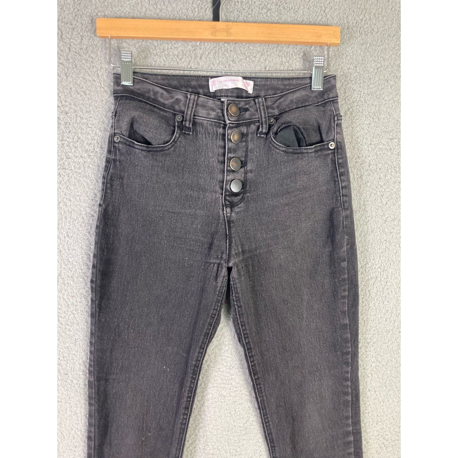 Other No Boundaries Juniors Black Skinny Ankle Mid Rise Jeans Sz 7 Size 27" / US 4 / IT 40 - 4 Thumbnail
