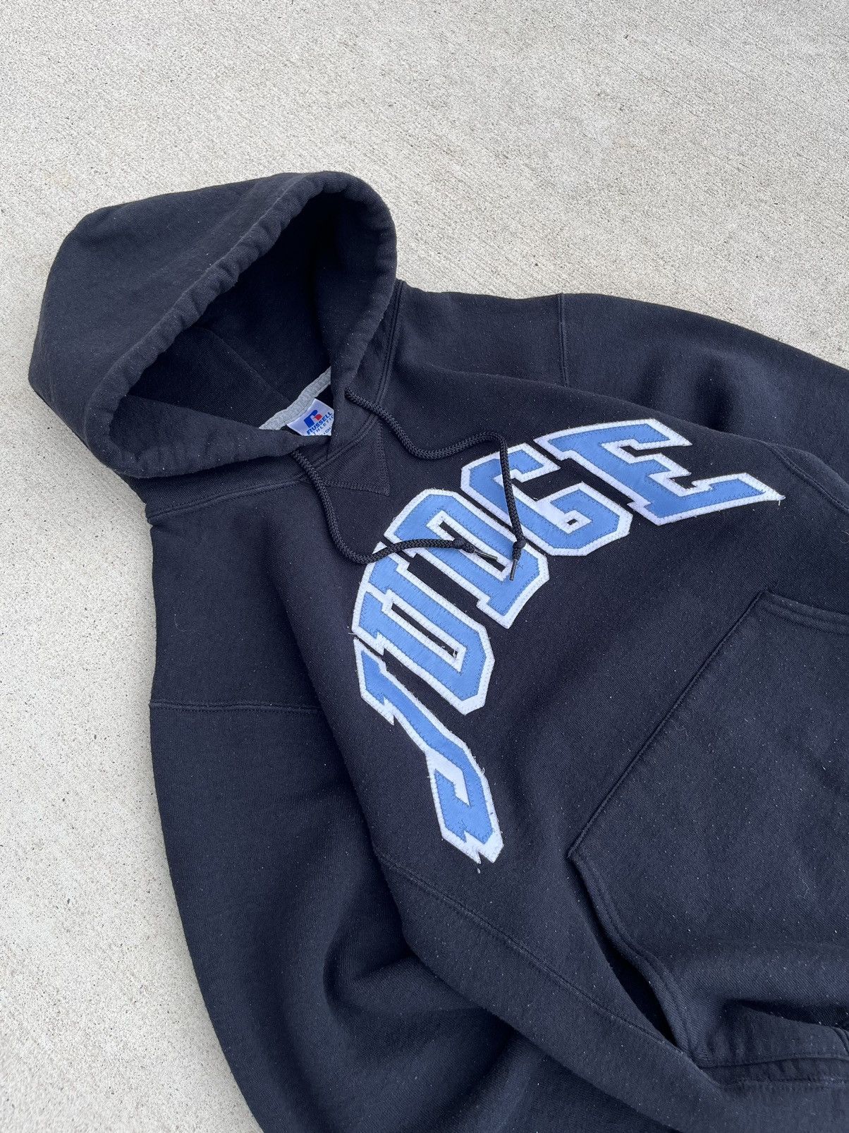 Russell Athletic Crazy Vintage 00’s Russell Athletic “JUDGE” Boxy Hoodie Size US S / EU 44-46 / 1 - 2 Thumbnail