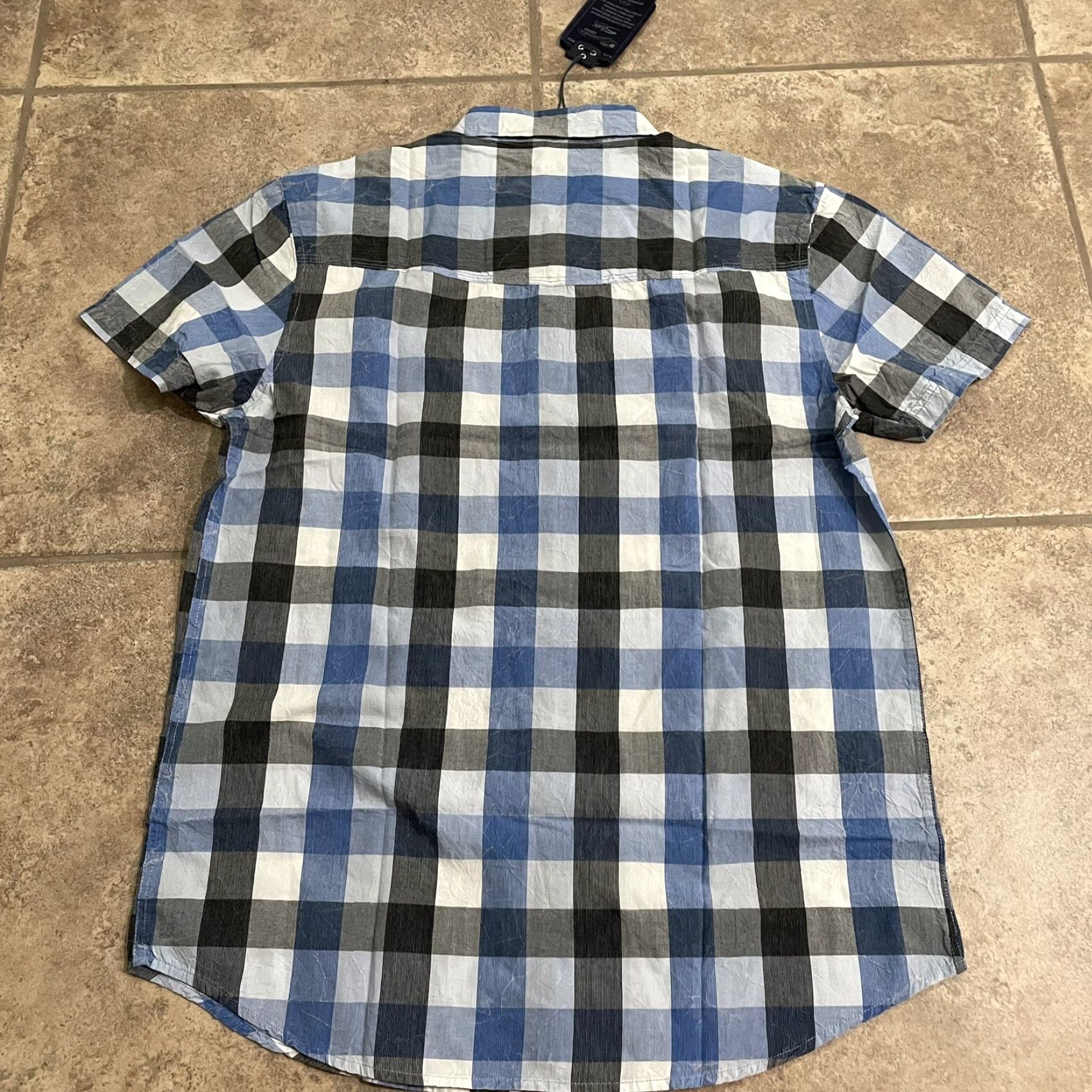 Vintage NWT Silver Jeans Co Button-Down Shirt Mens M Blue Plaid Short Sleeve Size US M / EU 48-50 / 2 - 5 Thumbnail