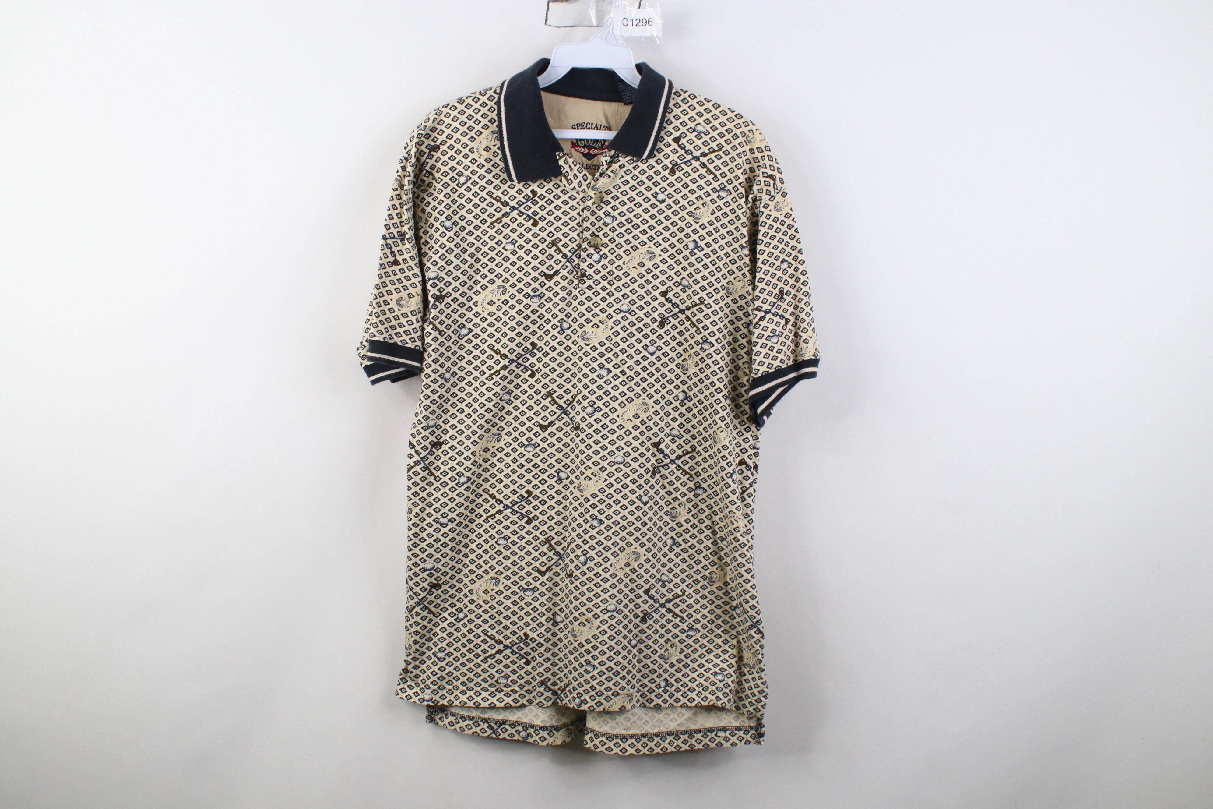 Vintage Vintage 90s Streetwear All Over Print Golf Polo Shirt Size US S / EU 44-46 / 1 - 1 Thumbnail