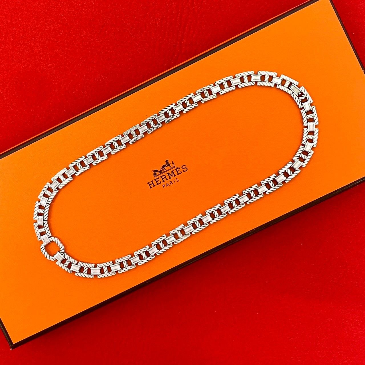 Hermes Hermes Hermes Grand Spors Silver Necklace Metal Necklace DUTY FREE for USA Size ONE SIZE - 1 Thumbnail