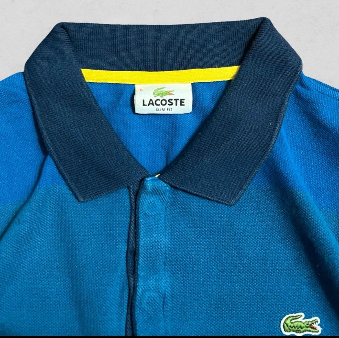 Lacoste Vintage 2000s Lacoste long-sleeved polo shirt blue stripes Size US M / EU 48-50 / 2 - 7 Thumbnail
