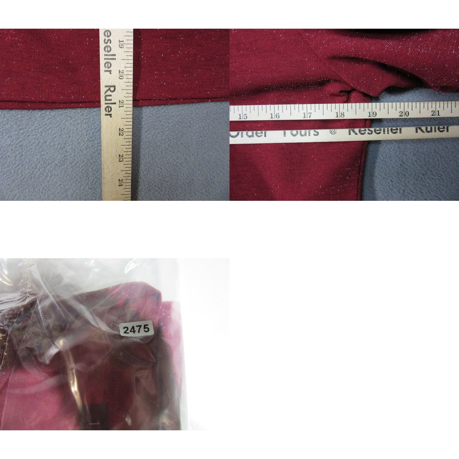 Vintage 1. STATE Womens Large Ruby Red Metallic Blouse Ruffled Sleeve Midnight Garden Size L / US 10 / IT 46 - 8 Thumbnail