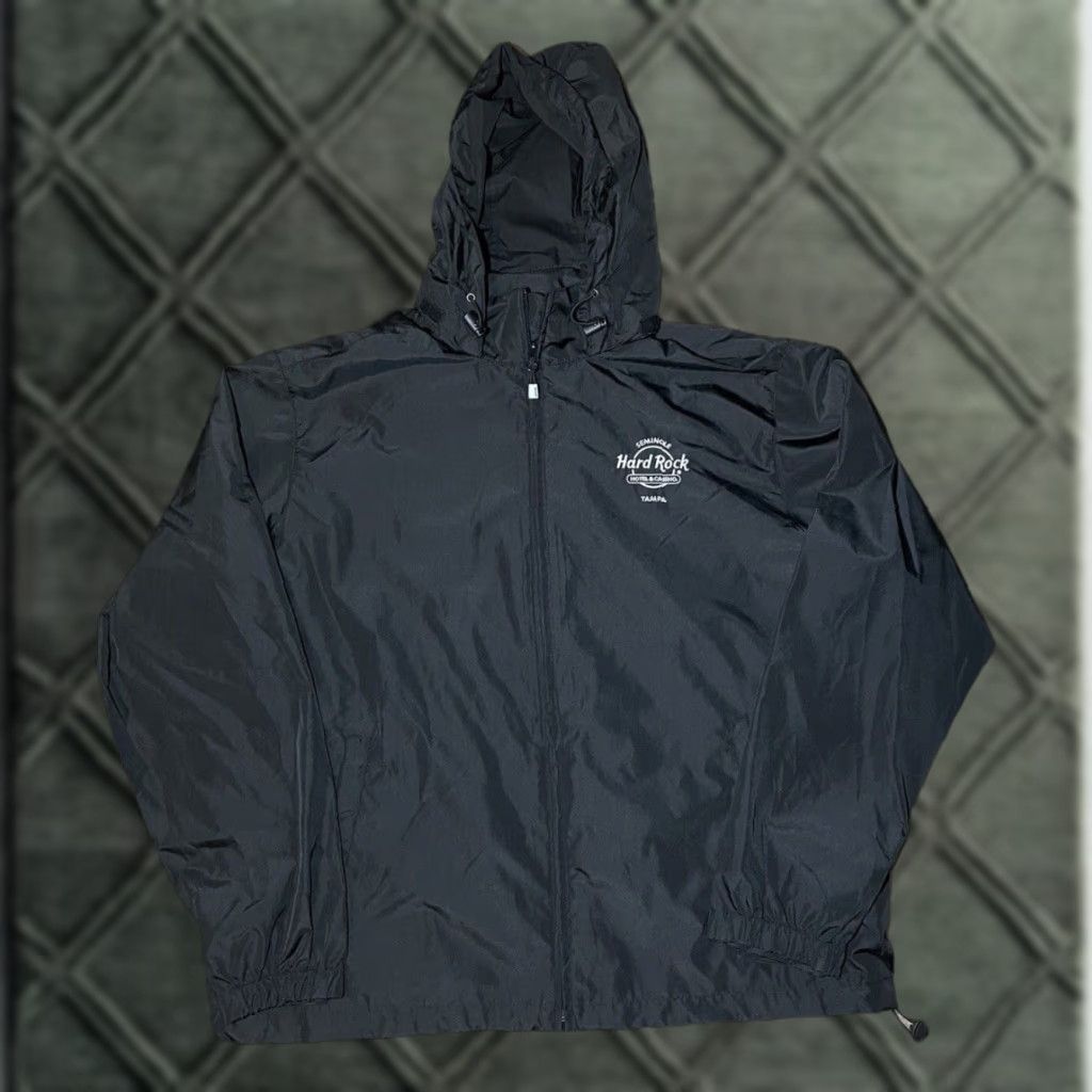 Hard Rock Cafe Hard Rock Cafe Tampa Florida Casino Hotel Hooded Windbreaker Jacket Black Large Mens Jacket Size US L / EU 52-54 / 3 - 1 Thumbnail