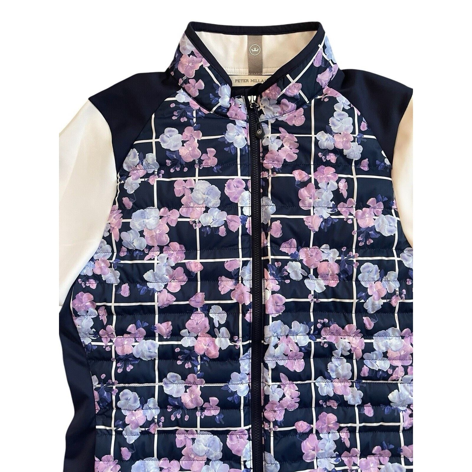 Peter Millar PETER MILLAR Women’s Navy Floral Hybrid Golf Jacket Medium Size M / US 6-8 / IT 42-44 - 3 Thumbnail