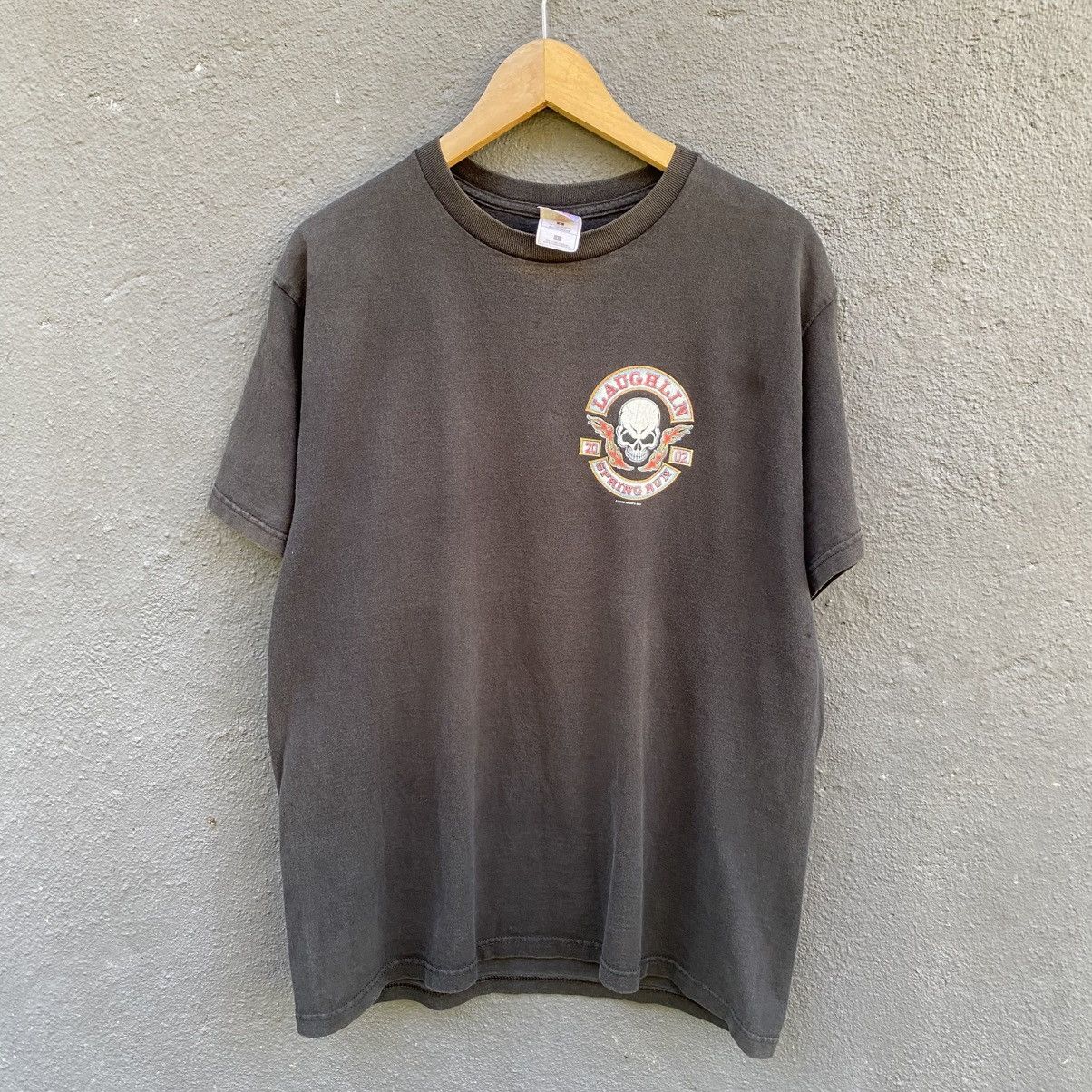 Harley Davidson Thrashed Faded Y2k Laughlin Spring Run Tee Size US L / EU 52-54 / 3 - 4 Thumbnail