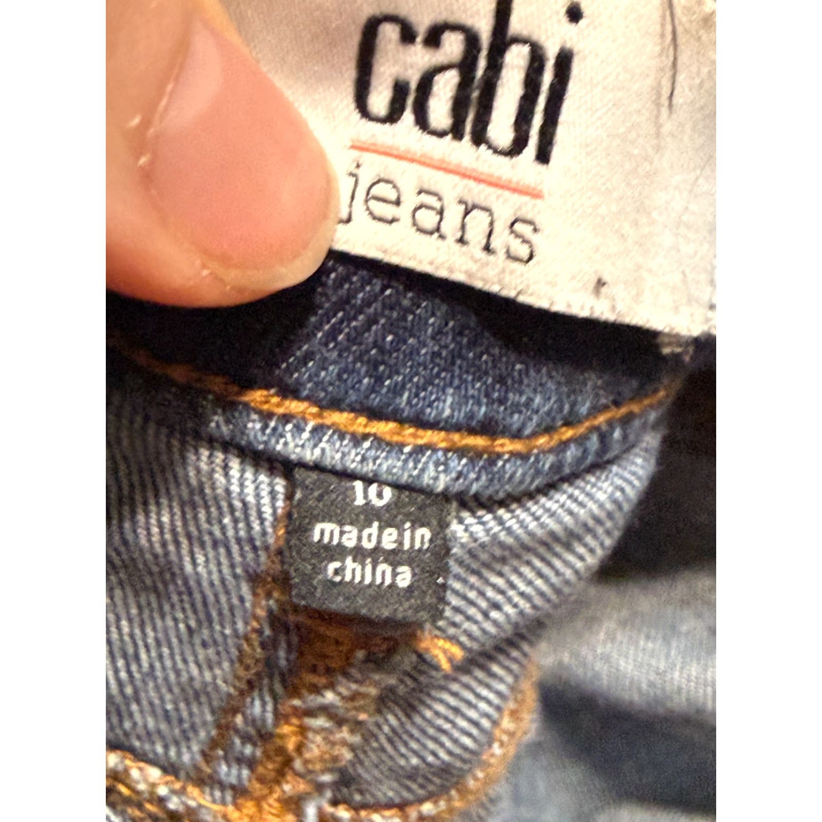 Vintage Cabi Jeans Women's Size 10 Blue Denim Curvy Skinny Jeans High Rise Distressed Slim Fitted Leg Denim Jeans Womens Mens? Size 32" / US 10 / IT 46 - 7 Thumbnail