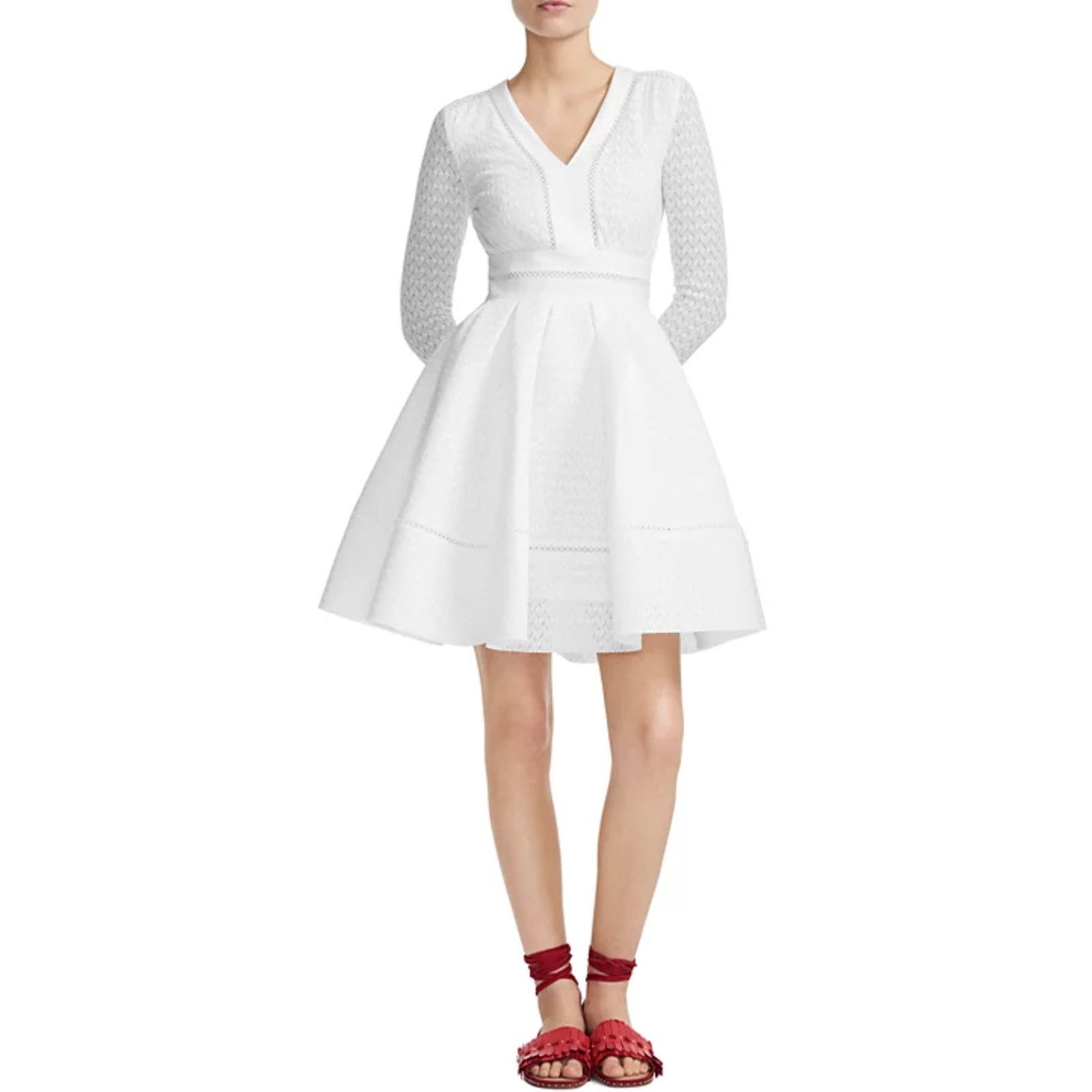 Maje Maje Women Rossignol Fit and Flare Mini Dress White 3/8US Size M / US 6-8 / IT 42-44 - 1 Thumbnail