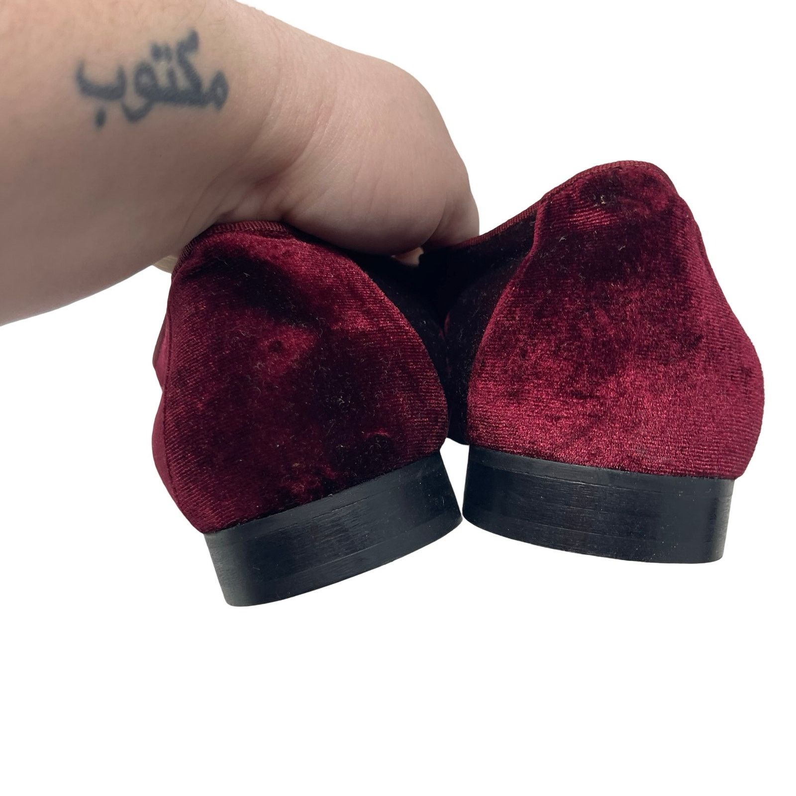 Kurt Geiger Kurt Geiger London Red Burgundy Velvet Hugh Venetian Loafer Size US 10.5 / EU 43-44 - 2 Thumbnail
