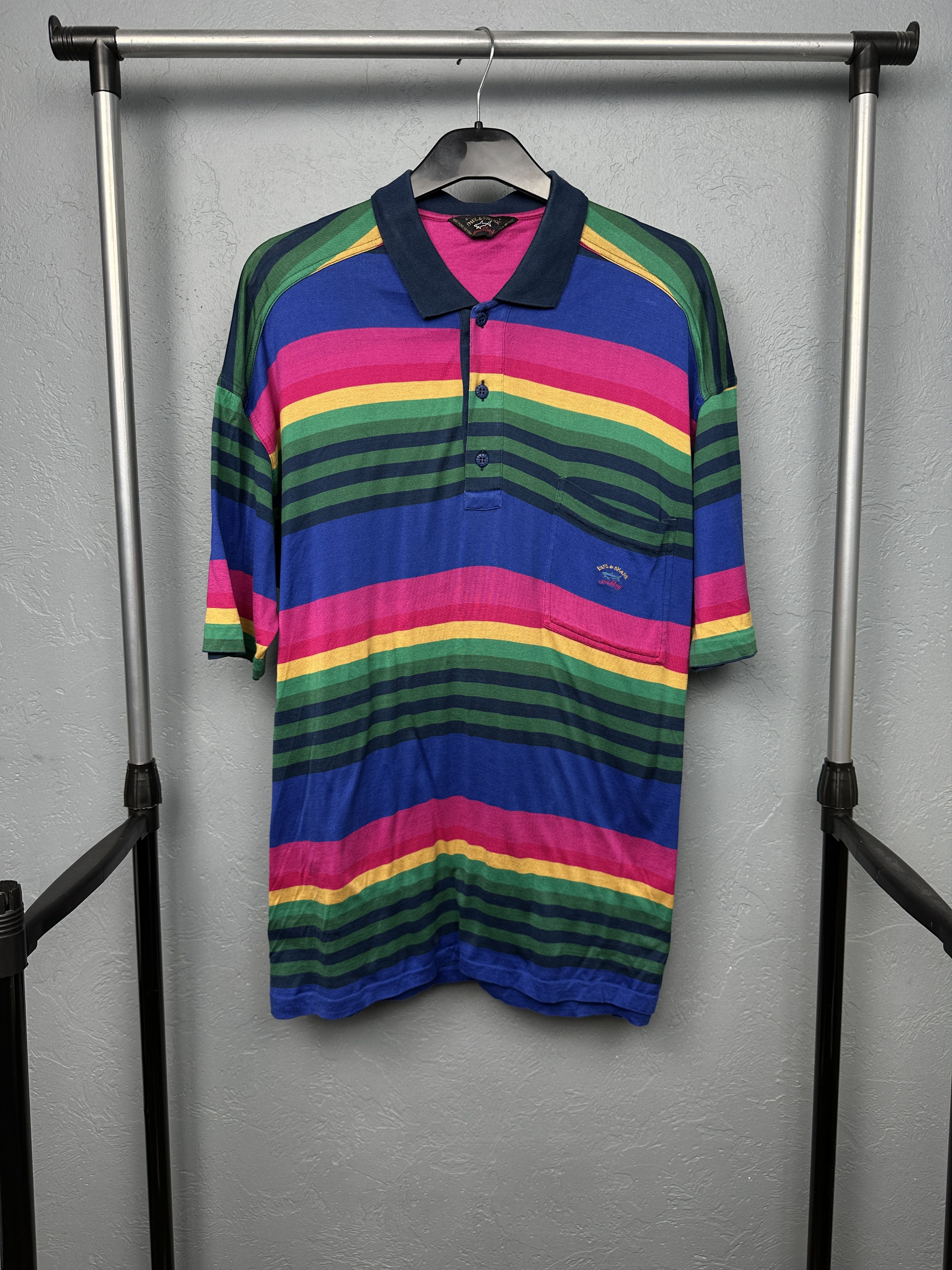 Paul & Shark Paul & Shark Vintage Mens Striped Polo Shirt Size US L / EU 52-54 / 3 - 1 Thumbnail