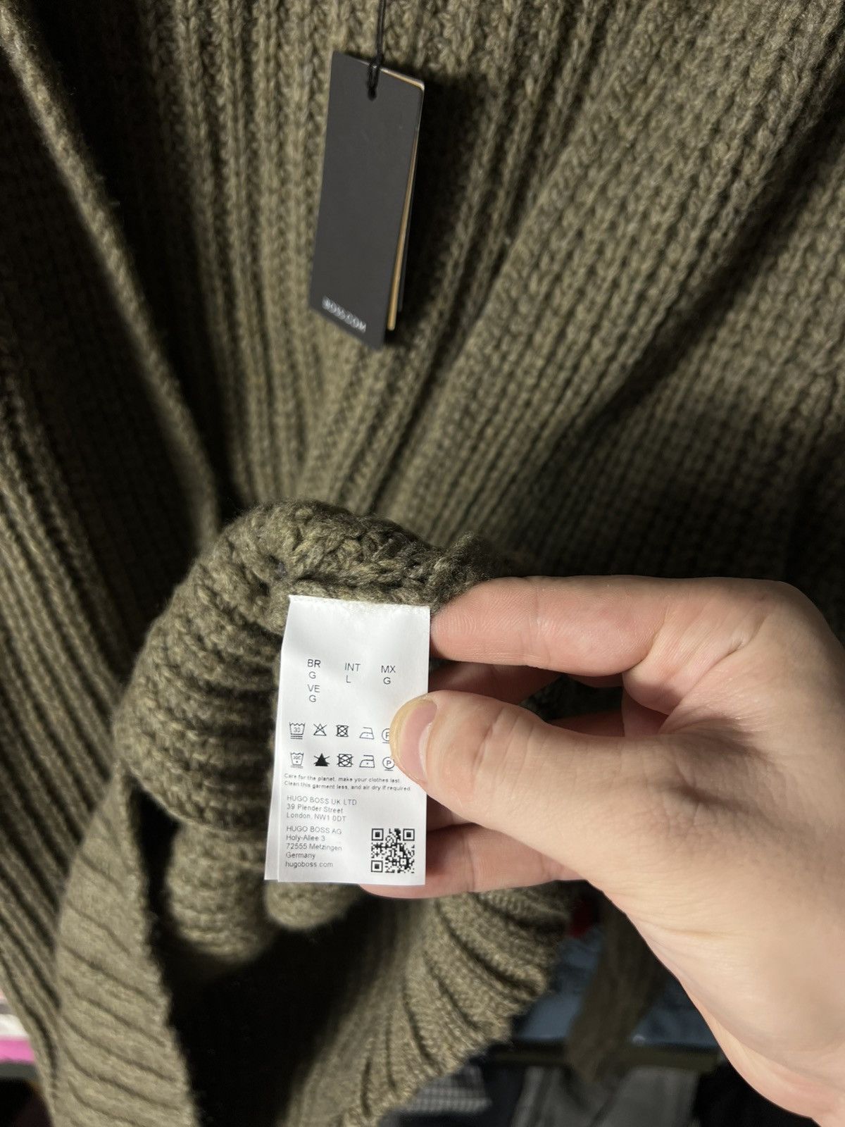 Hugo Boss RRP 520$ NWT Boss Luxury Wool Chunky Knit Sweater Green Size US L / EU 52-54 / 3 - 11 Thumbnail