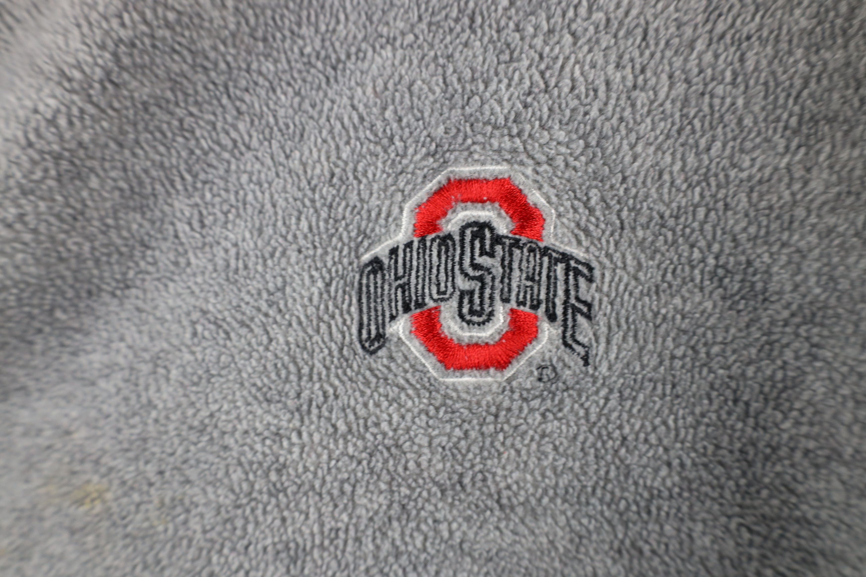 Vintage Vintage 90s Striped State University Fleece Sweater Gray Size US XXL / EU 58 / 5 - 4 Thumbnail