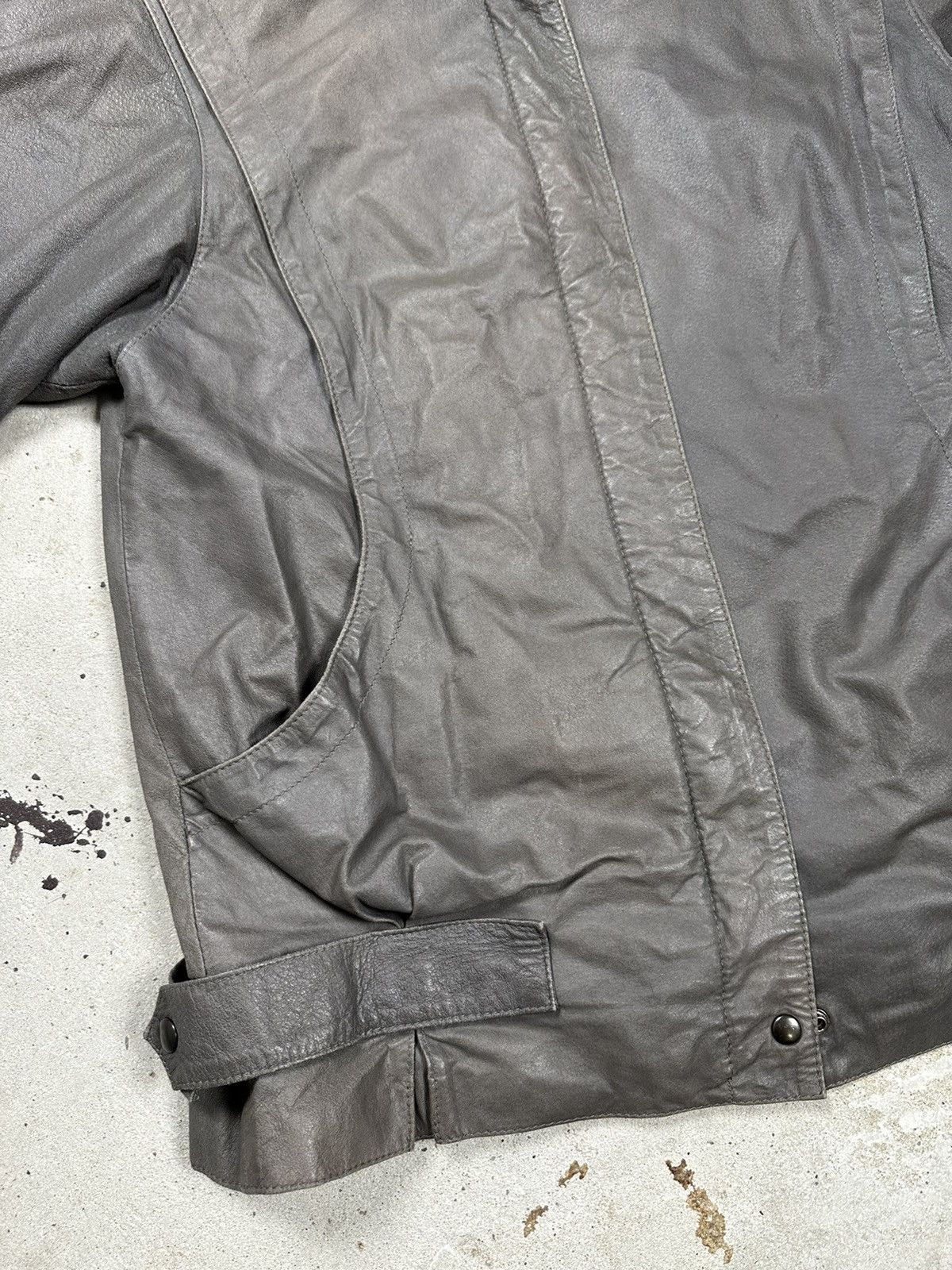 Japanese Brand Vintage y2k Grey Genuine Leather Jacket Size US M / EU 48-50 / 2 - 5 Thumbnail