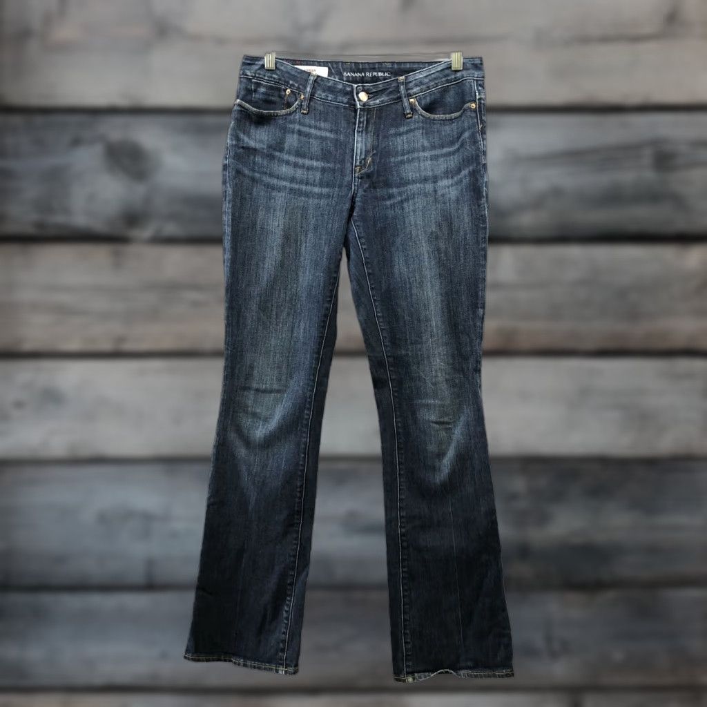 Banana Republic Banana Republic Jeans Womens Boot Cut Denim Low Rise 6 Blue Dark Wash 5-Pocket Cotton Blend Stretch Inseam 33in Size 28" / US 6 / IT 42 - 1 Thumbnail
