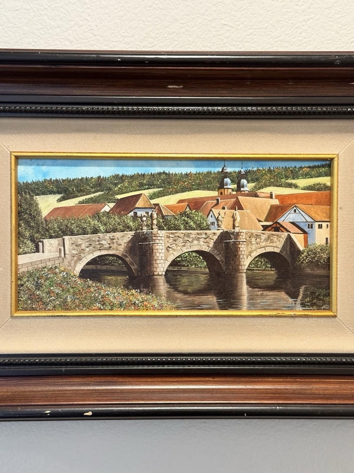 Designer Eugene Schmidt Original Bridge Over the Landscape Santa COA Size ONE SIZE - 4 Thumbnail