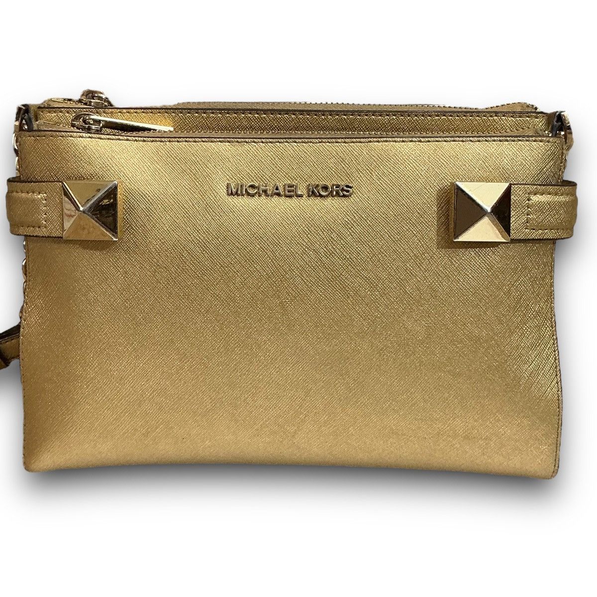 Michael Kors Michael Kors Gold Karla Crossbody Handbag Shoulder Bag Tote Size ONE SIZE - 2 Thumbnail