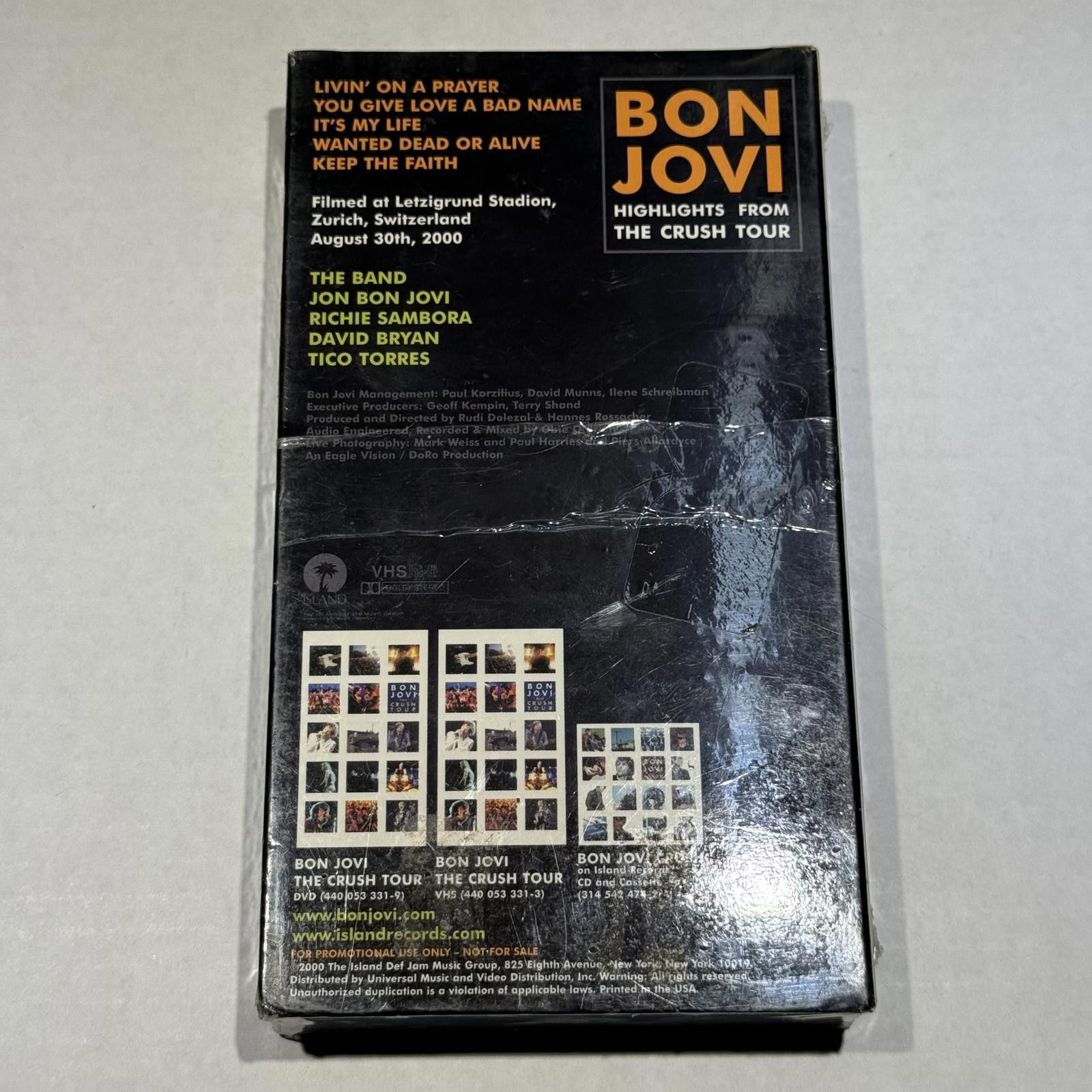 Designer Bon Jovi Highlights From The Crush Tour VHS 2000 Y2K SEALED Size ONE SIZE - 3 Thumbnail