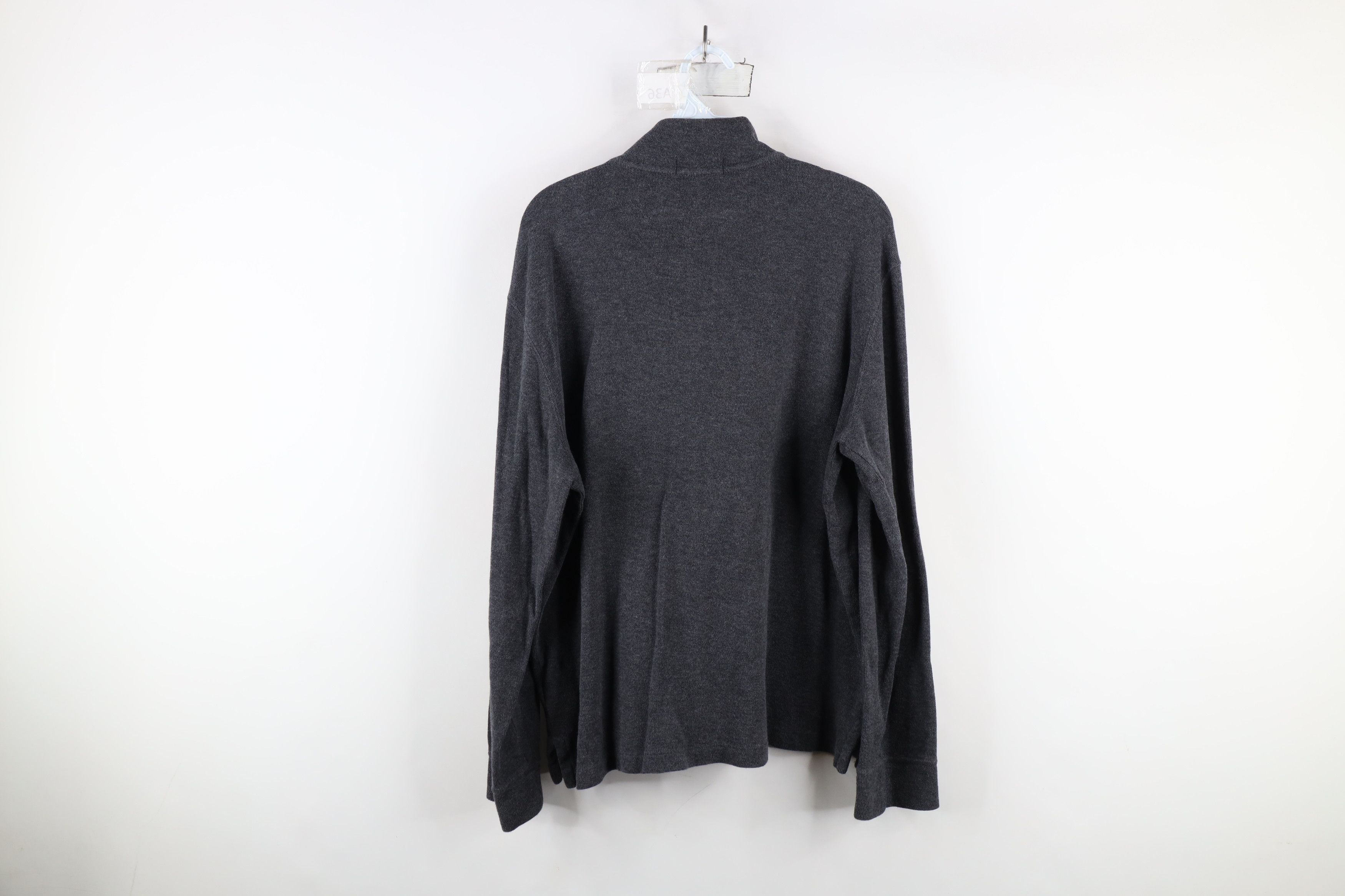 Ralph Lauren × Vintage Vintage Ralph Lauren Ribbed Knit Half Zip Sweater Gray Size US M / EU 48-50 / 2 - 11 Thumbnail