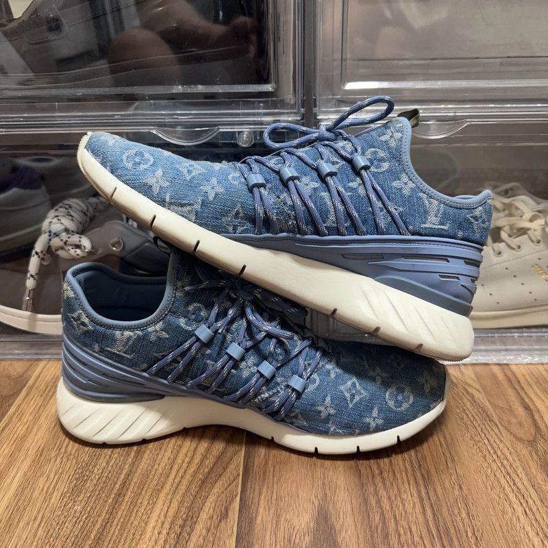 Louis Vuitton Louis Vuitton Fastlane Denim Low-Top Sneakers - Size US 9 / EU 42 - 7 Thumbnail