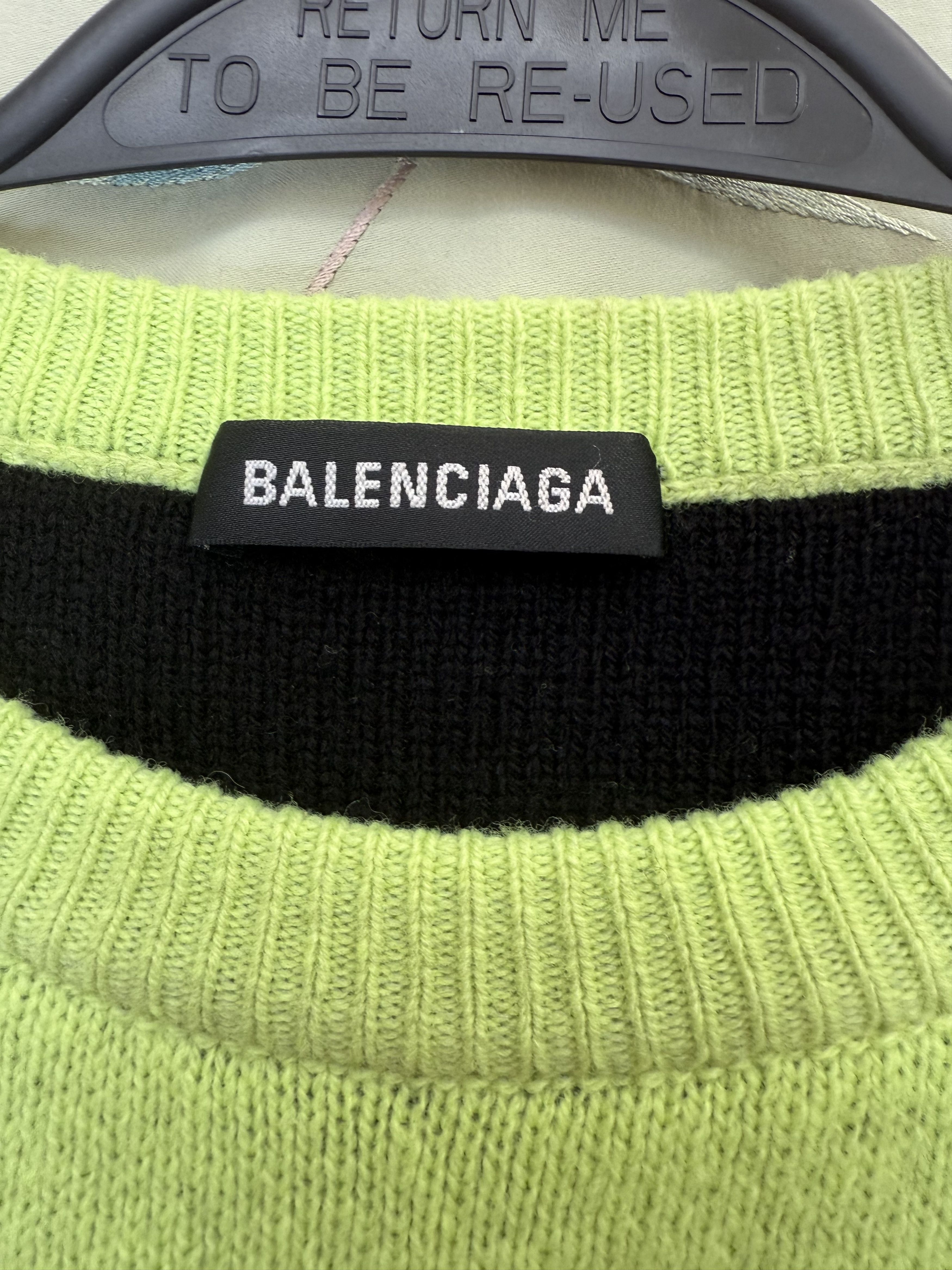 Balenciaga Logo Intarsia Sweater Size L / US 10 / IT 46 - 3 Thumbnail