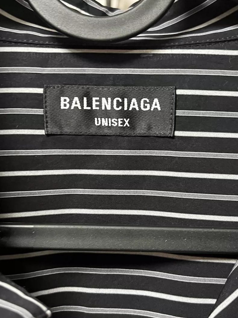 Balenciaga Balenciaga Black striped fake two-piece short-sleeve shirt Size XS / US 0-2 / IT 36-38 - 4 Thumbnail