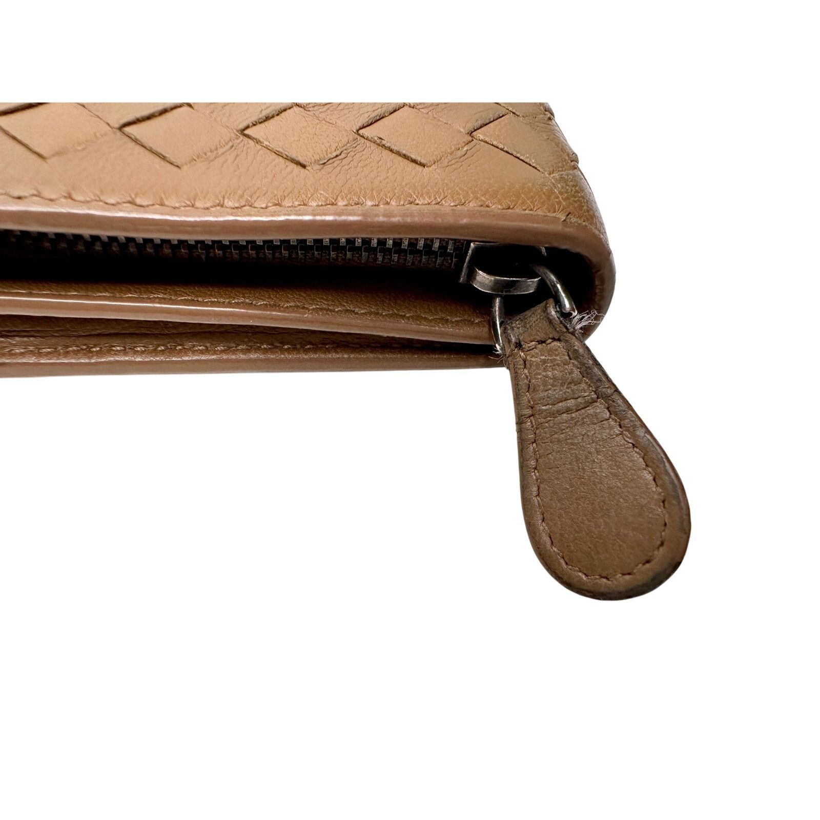 Bottega Veneta Bottega Veneta Intrecciato Woven Tan Leather Long Wallet Size ONE SIZE - 17 Thumbnail