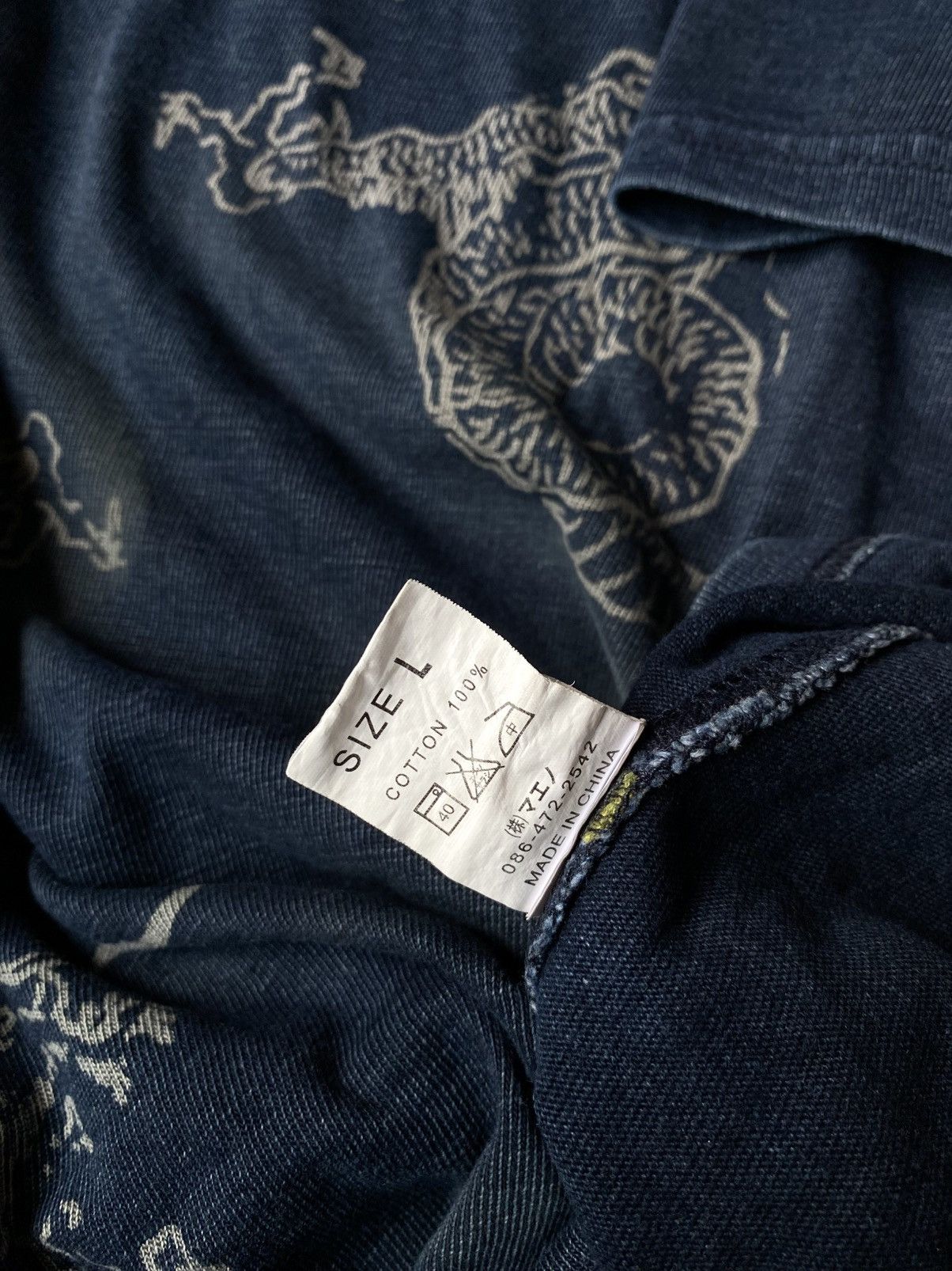 Japanese Brand Vintage Eternal Japan Indigo Blue Dragon Sukajan Tshirt Size US L / EU 52-54 / 3 - 13 Thumbnail