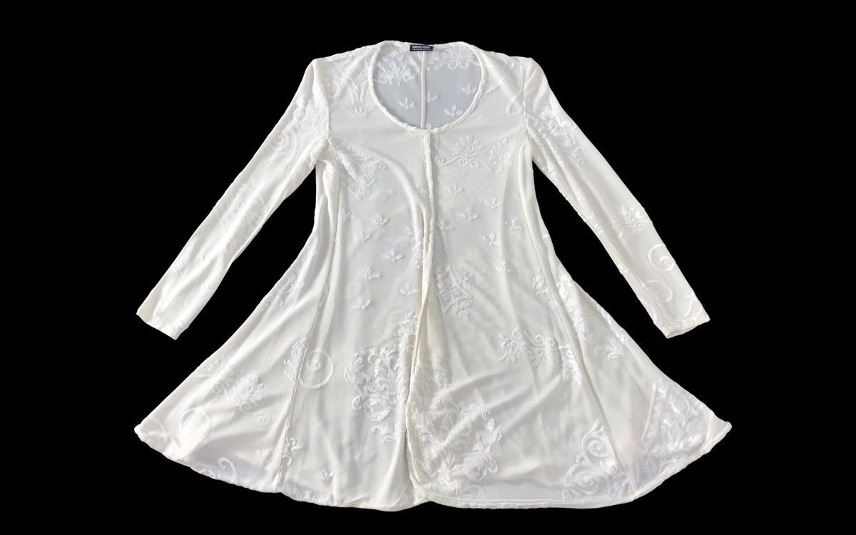 Giorgio Armani 90s Giorgio Armani Velvet Devore Sheer Top Dress Luxury Size S / US 4 / IT 40 - 1 Thumbnail