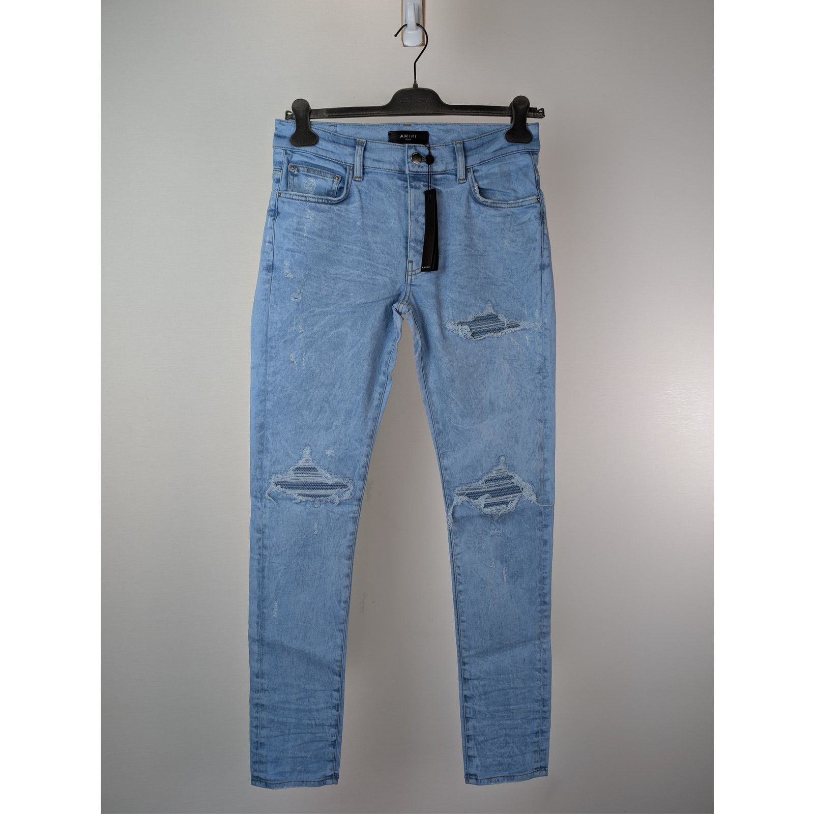 Amiri o1rshd1 Oversized Mesh Jeans in Ashley Blue Size US 31 - 2 Thumbnail