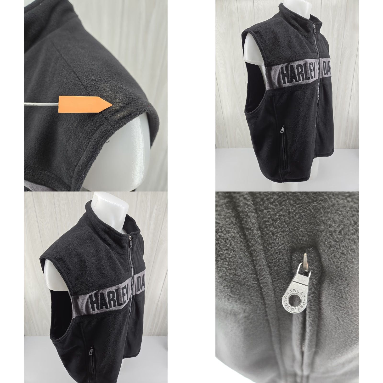 Harley Davidson Harley-Davidson Black Fleece Zip Up Vest Size 3XL Regular Men Logo Zip Vest 90s American Windbreaker Full Zip Vintage: No Size US XXL / EU 58 / 5 - 8 Thumbnail