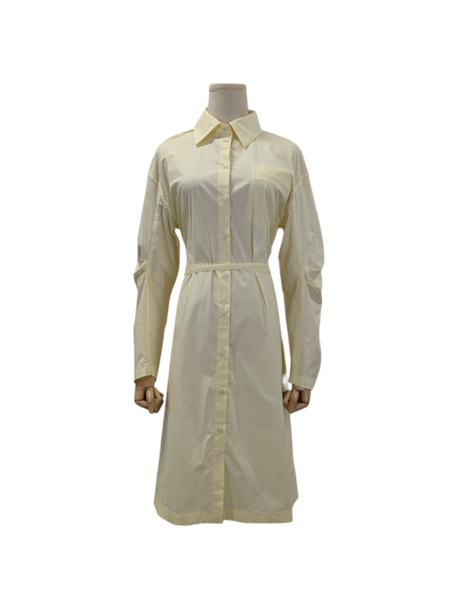 Acne Studios Light Yellow Long Sleeve Shirt Dress Size XXS / US 00 / IT 34 - 1 Thumbnail