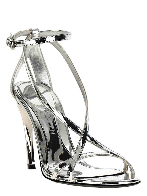 Alexander McQueen o1w1db10925 Twisted Armadillo Sandal in Silver Size US 8 / IT 38 - 2 Thumbnail