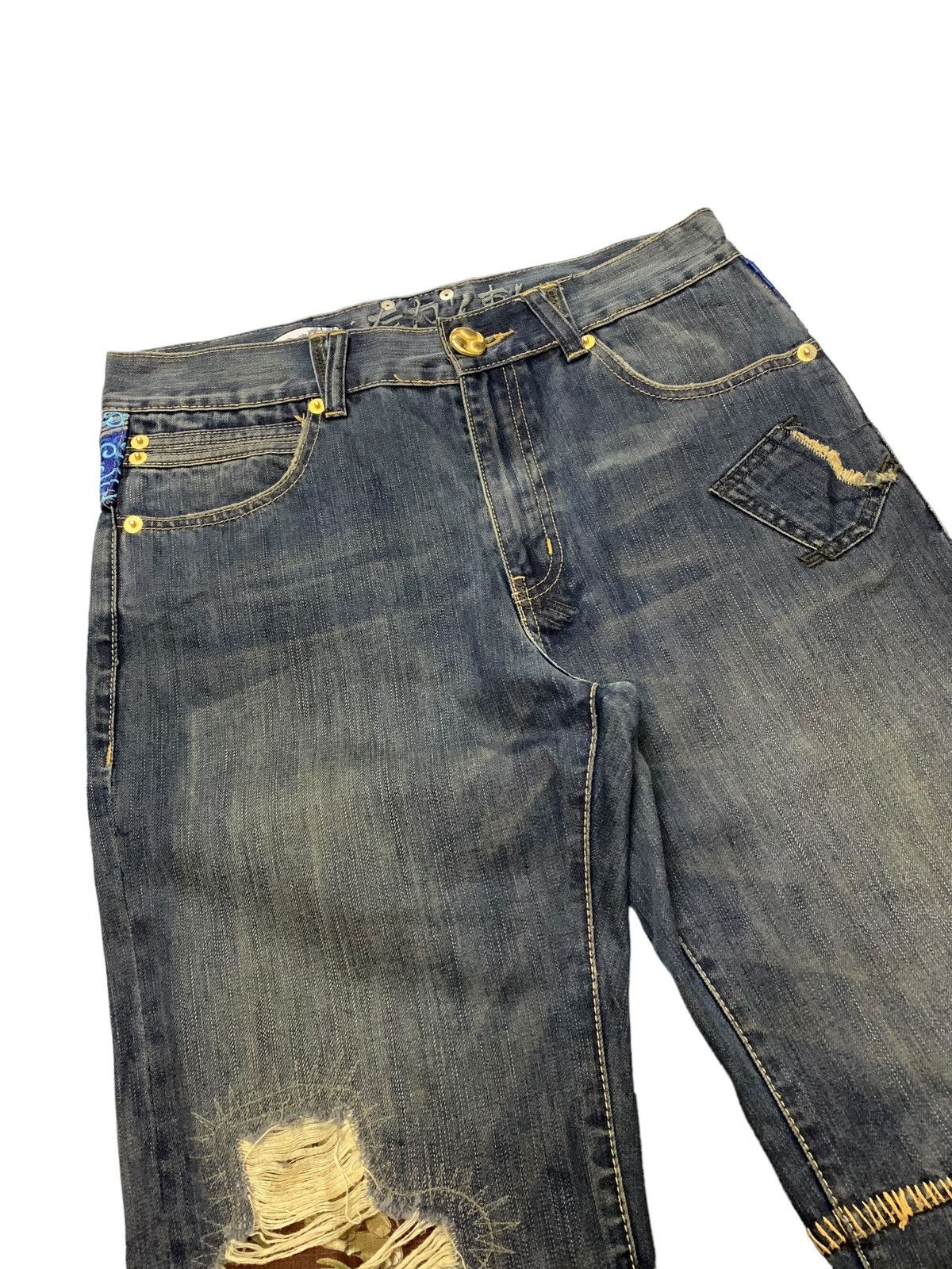 Japanese Brand × Kapital Osaka Big Train Japan Distressed Loose Crafted Jeans Size US 32 / EU 48 - 10 Thumbnail