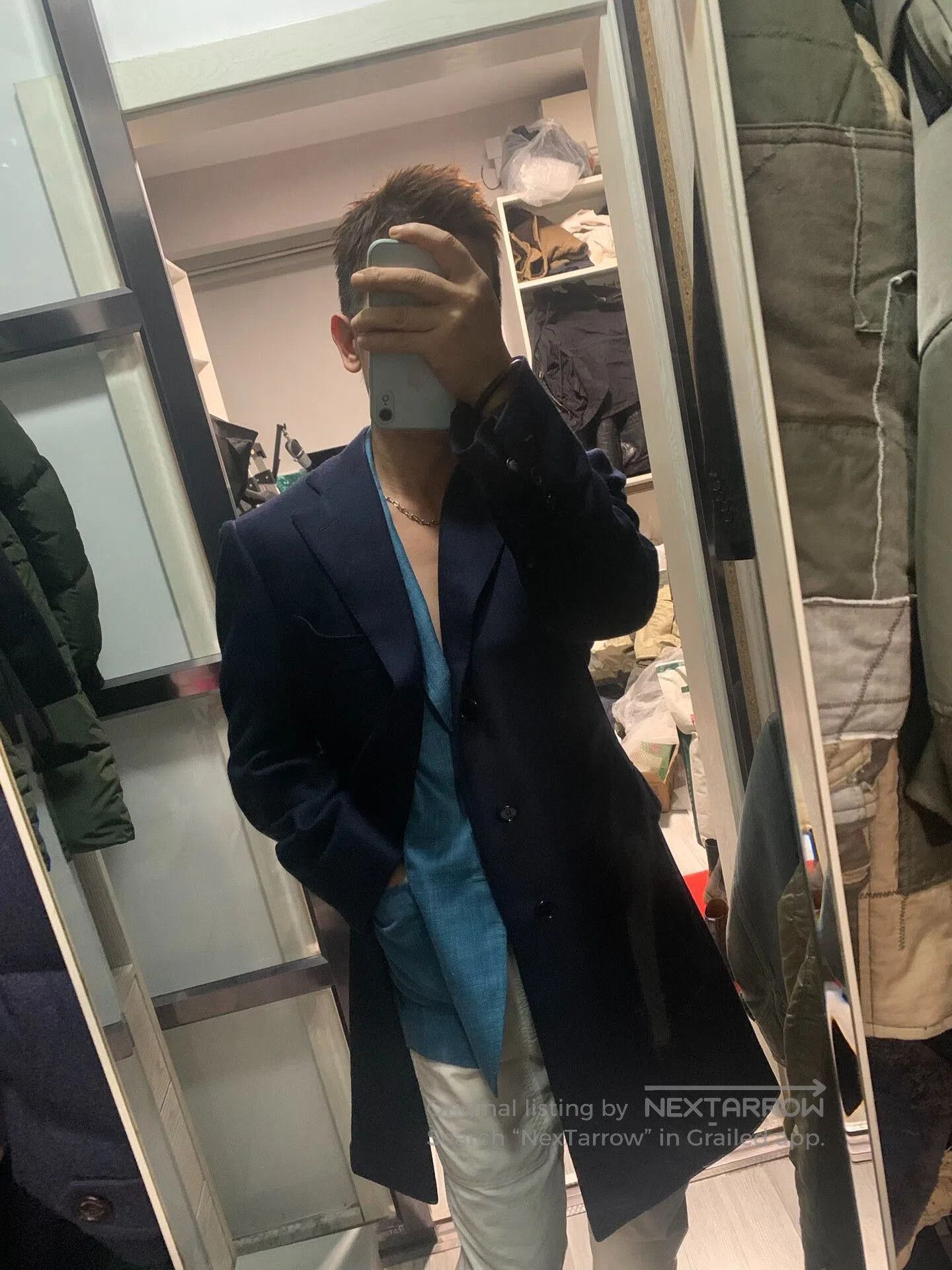 Cesare Attolini navy wool cashmere long coat by cesare attolini. Size US L / EU 52-54 / 3 - 7 Thumbnail